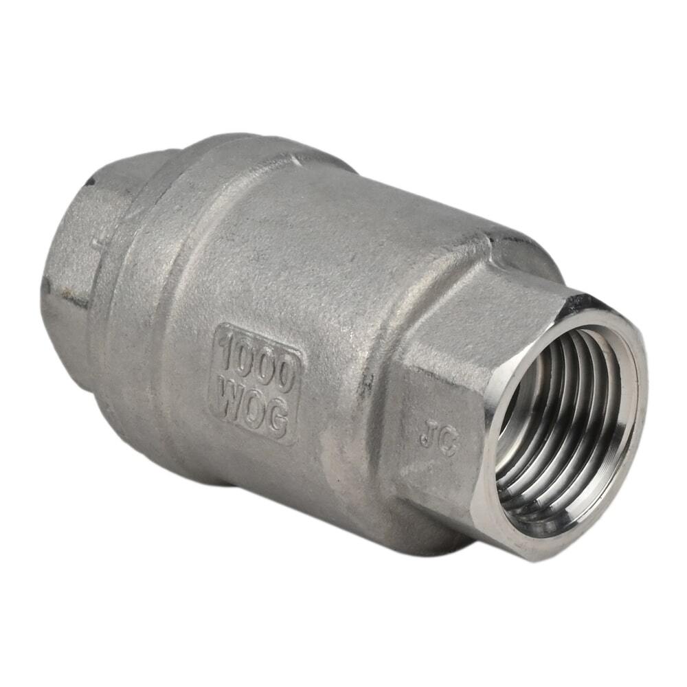 Spring check valve Elephant VCS3232P-T, body material - stainless steel AISI 316, closure element material - stainless steel AISI 316, seal - PTFE