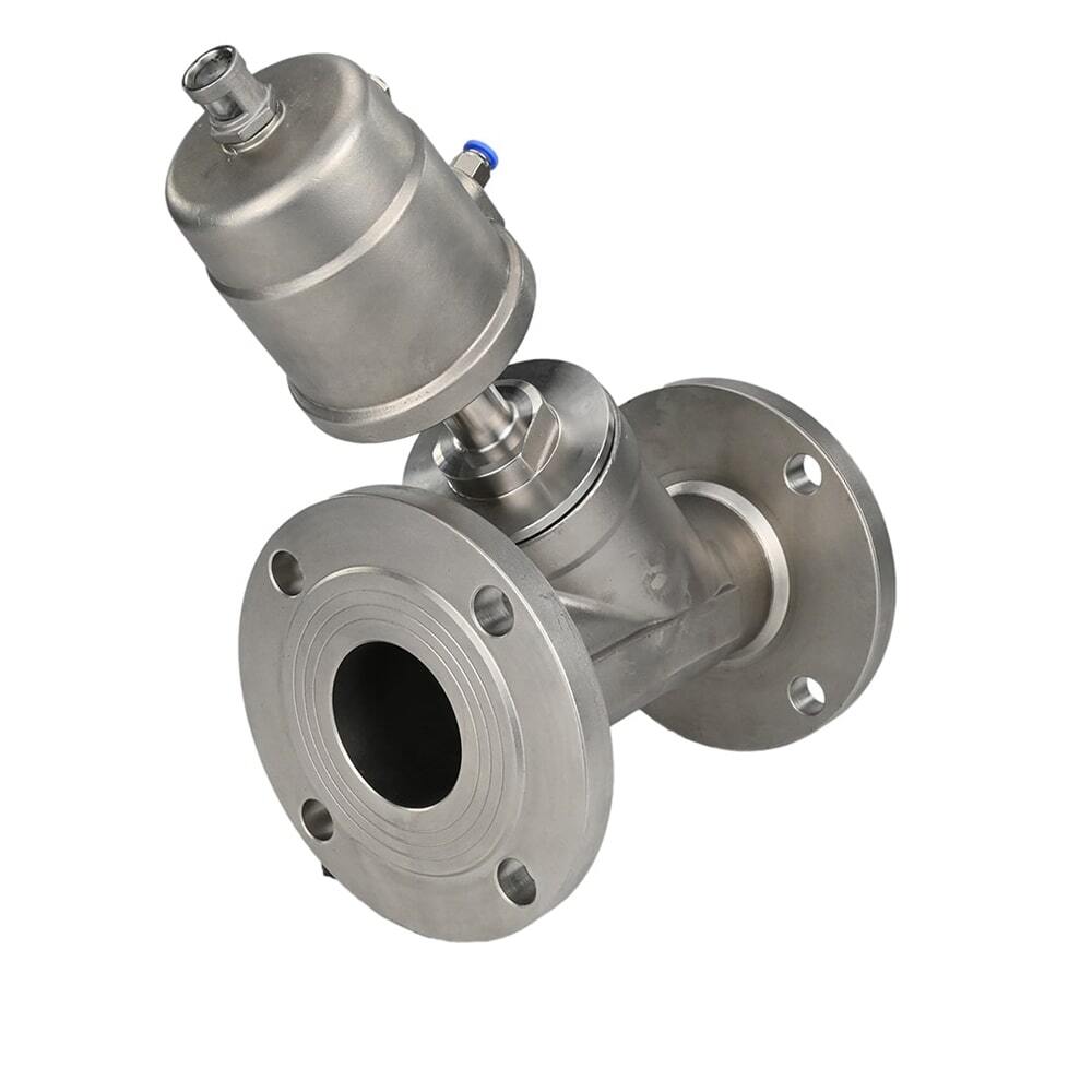 Pneumatic valve Elephant VS3232PV-F-1PNC 16 bar, body material - stainless steel AISI 316, flanged, Y-shaped