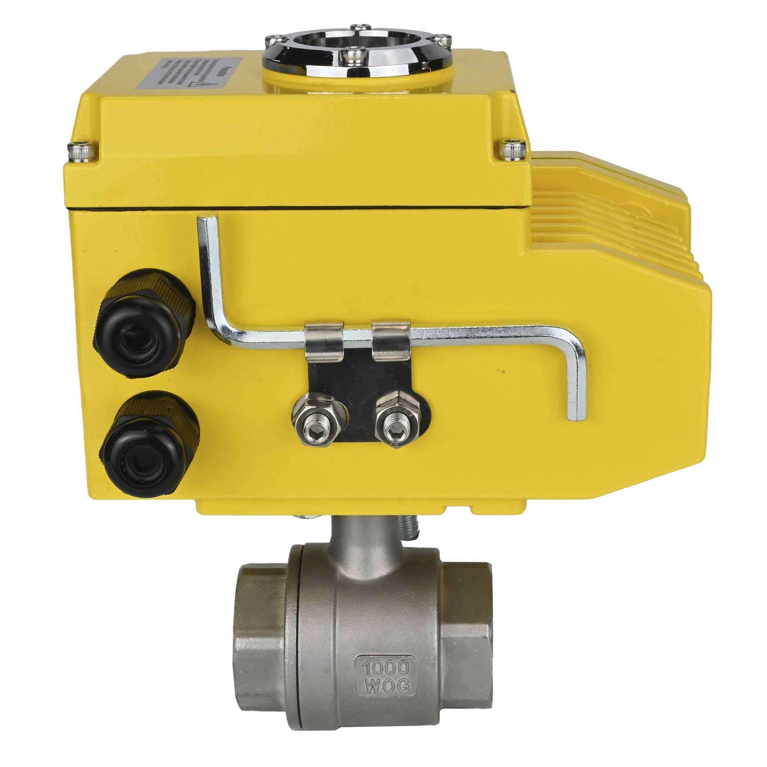 Stainless steel ball valve Elephant BVMP.316.230-ISO 63 bar, body material - stainless steel AISI 316, ball material - stainless steel AISI 316, seal - PTFE, threaded, quarter-turn electric actuator Elephant-380 V