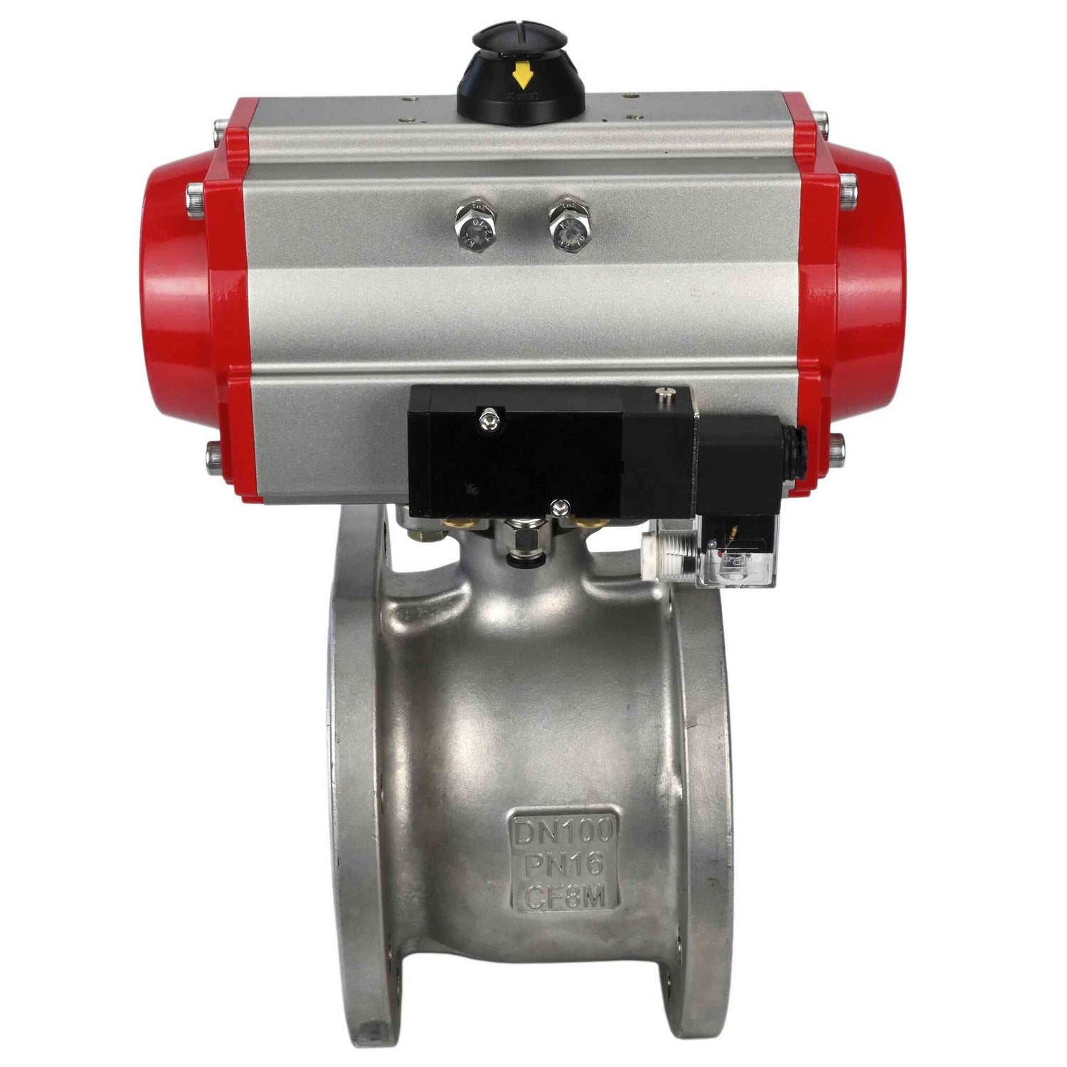 Stainless steel ball valve Elephant kchmfp-elephant-sa-4m310-110/220v, body material - stainless steel AISI 316, ball material - stainless steel AISI 316, seal - PTFE, pneumatic actuator operated