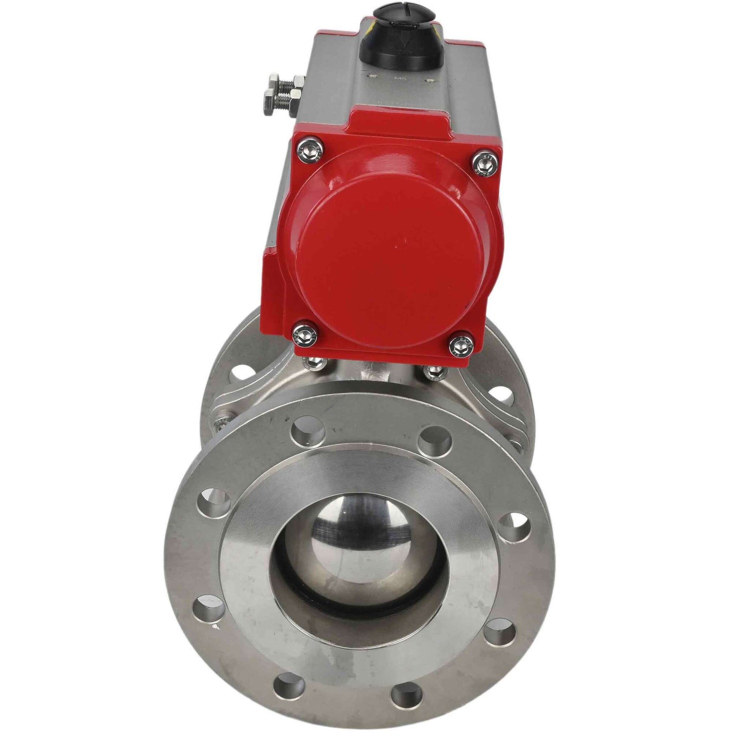 Stainless steel ball valve Elephant kchfp-elephant-sa, body material - stainless steel AISI 316, ball material - stainless steel AISI 316, seal - PTFE, pneumatic actuator operated