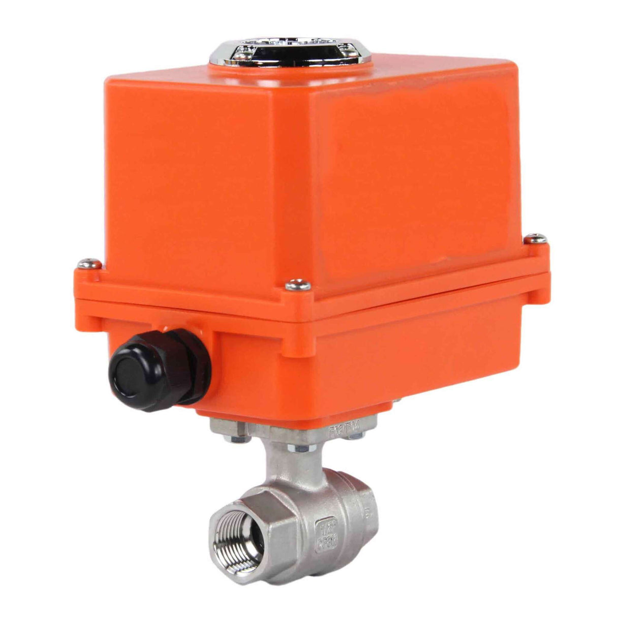 Stainless steel ball valve Elephant BVMP.316.230-ISO 63 bar, body material - stainless steel AISI 316, ball material - stainless steel AISI 316, seal - PTFE, threaded, quarter-turn electric actuator Elephant-110/220В