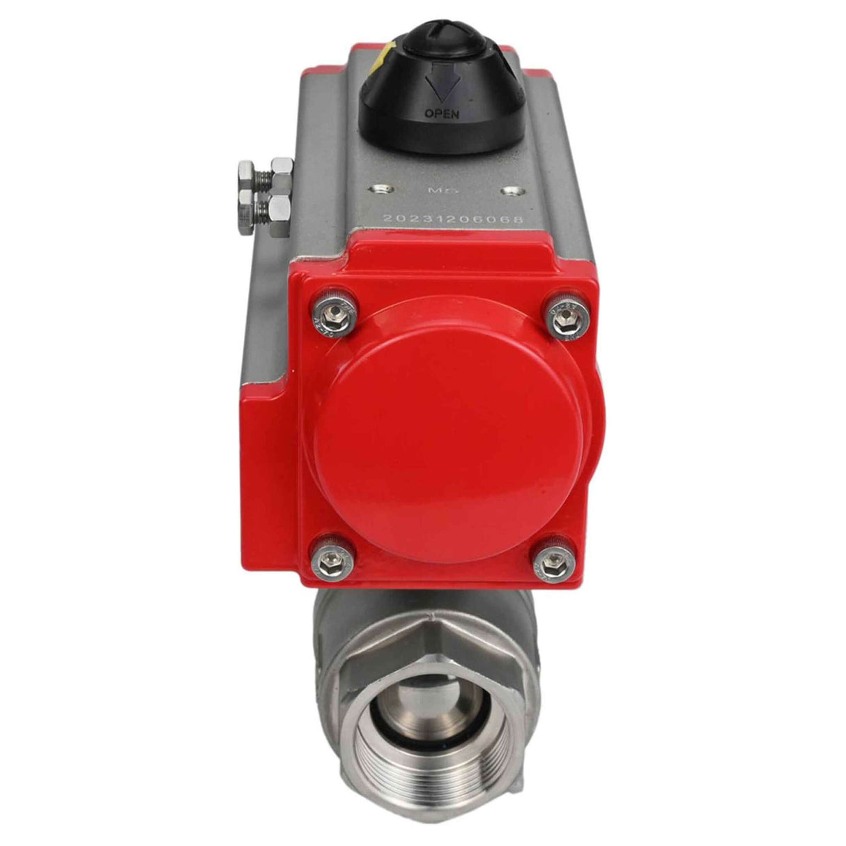 Stainless steel ball valve Elephant BVMP.316.230-ISO 63 bar, body material - stainless steel AISI 316, ball material - stainless steel AISI 316, seal - PTFE, full port, threaded, double-acting pneumatic actuator Elephant DA