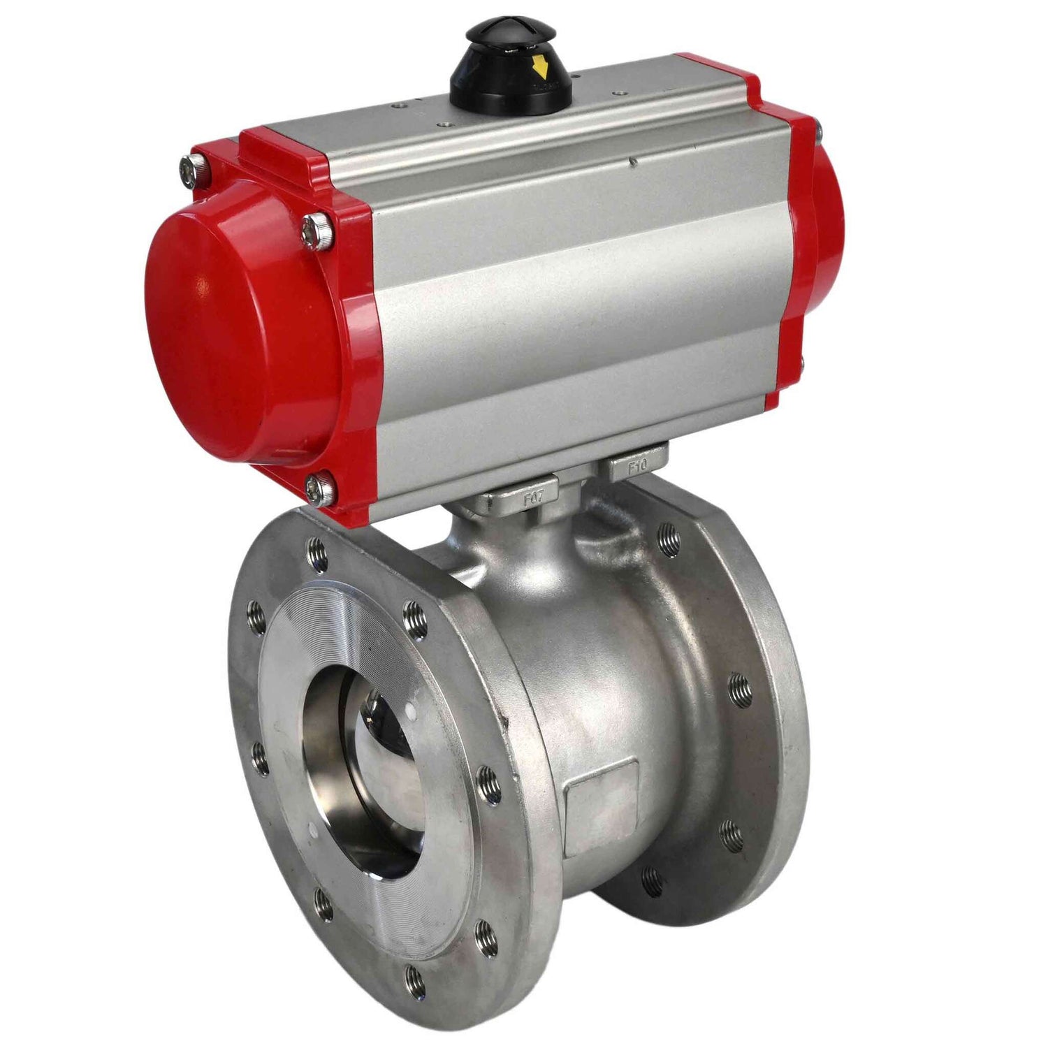 Stainless steel ball valve Elephant BV3232P-FP-Fb 16 bar, body material - stainless steel AISI 316, seal - PTFE, full port, compact flanged, pneumatic actuator Elephant DA double acting