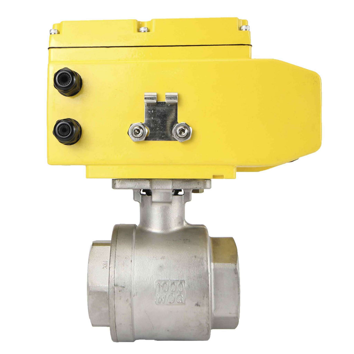 Stainless steel ball valve Elephant BVMP.316.230-ISO 63 bar, body material - stainless steel AISI 316, ball material - stainless steel AISI 316, seal - PTFE, threaded, quarter-turn electric actuator Elephant-110/220В