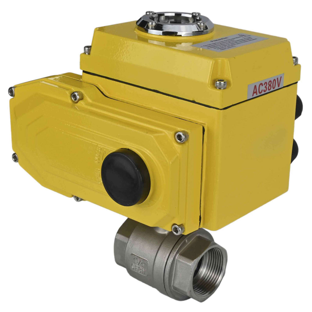 Stainless steel ball valve Elephant BVMP.316.230-ISO 63 bar, body material - stainless steel AISI 316, ball material - stainless steel AISI 316, seal - PTFE, threaded, quarter-turn electric actuator Elephant-380 V