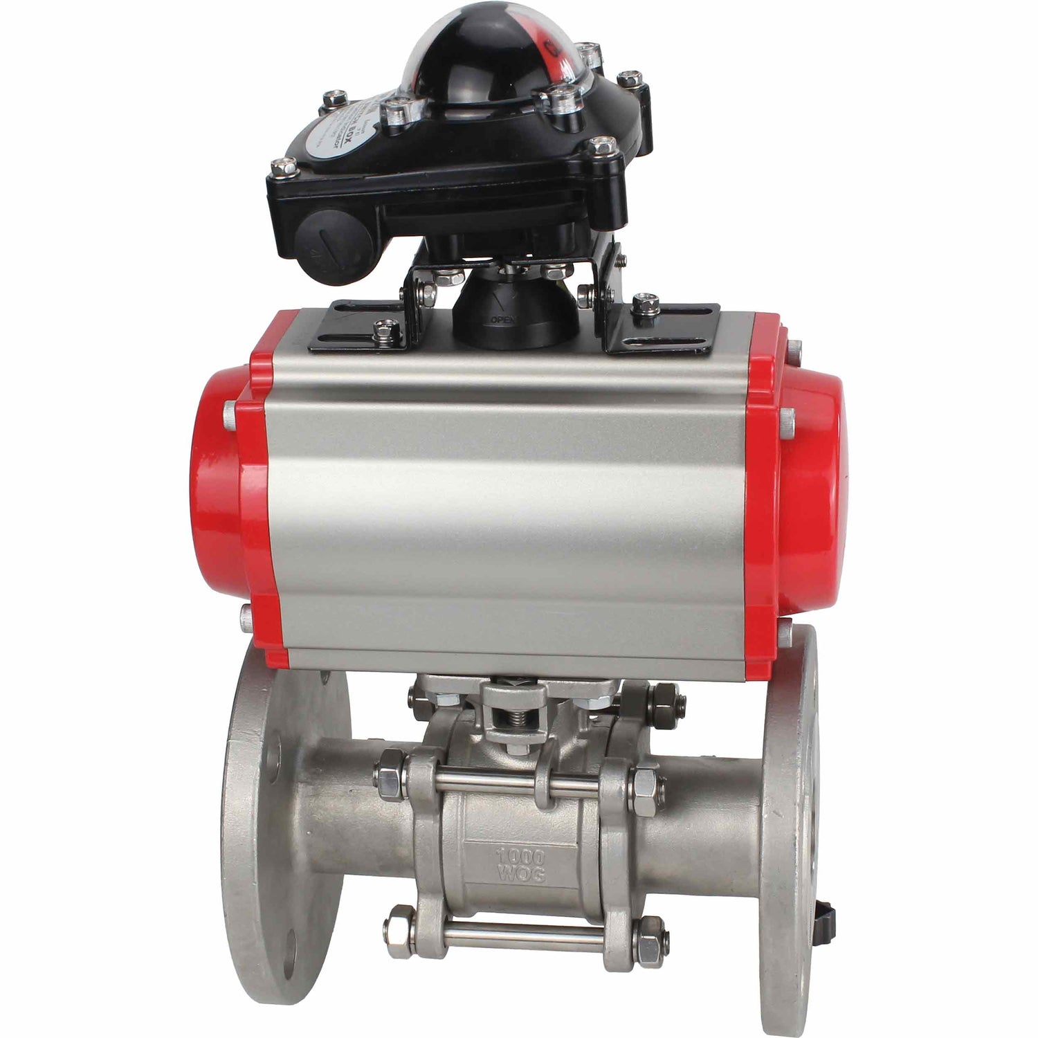 Stainless steel ball valve Elephant ksfpt-316-180-sa-apl210n, body material - stainless steel AISI 316, ball material - stainless steel AISI 316, seal - PTFE, pneumatic actuator operated