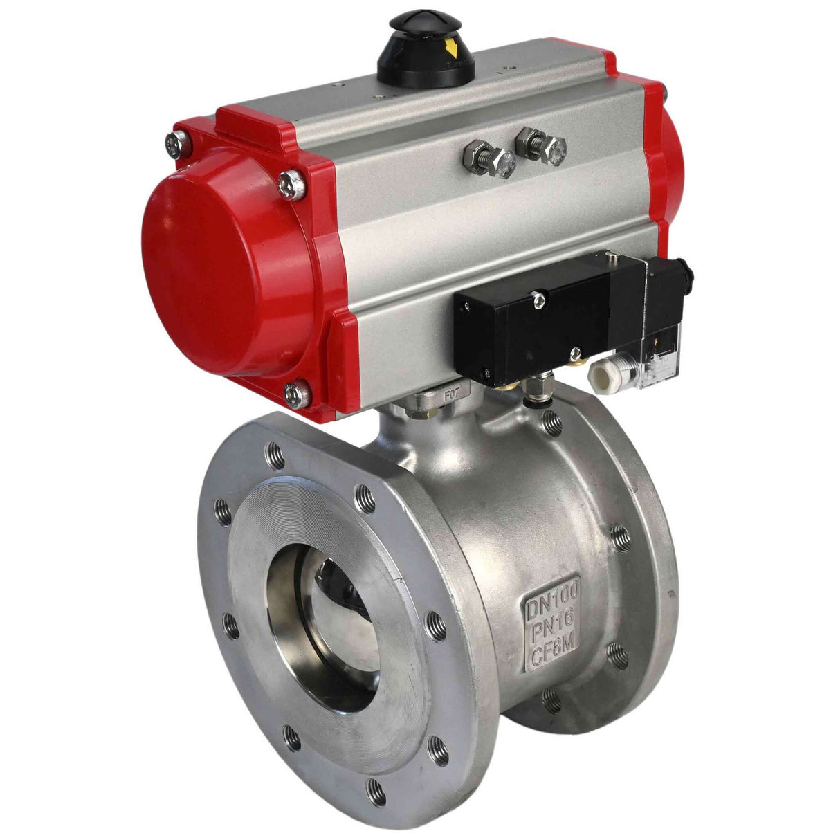 Stainless steel ball valve Elephant kchmfp-elephant-sa-4m310-110/220v, body material - stainless steel AISI 316, ball material - stainless steel AISI 316, seal - PTFE, pneumatic actuator operated