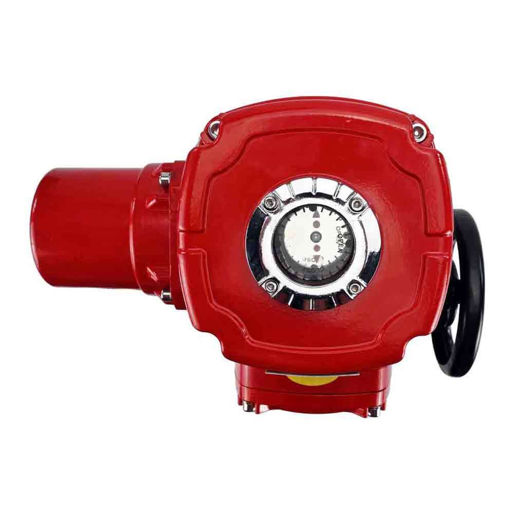 Stainless steel ball valve Elephant RP.SS316.200.MM.ISO 63 bar threaded, standard port, three way, L-type, body material - stainless steel AISI 316, with quater-turn electric actuator Elephant QT-W (M) EX 380V