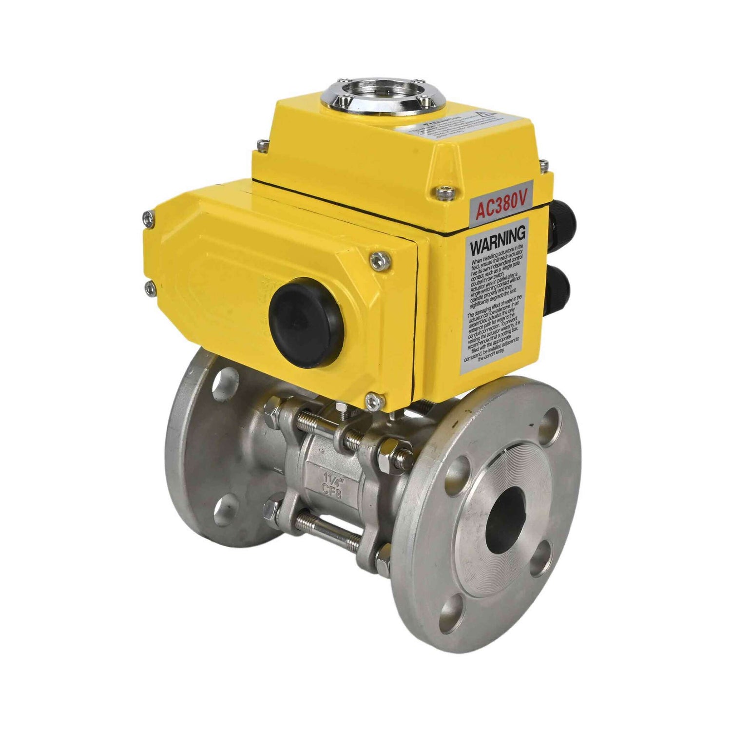 Stainless steel ball valve Elephant ksfpt-316-180-380v, body material - stainless steel AISI 316, ball material - stainless steel AISI 316, seal - PTFE, electric actuator operated