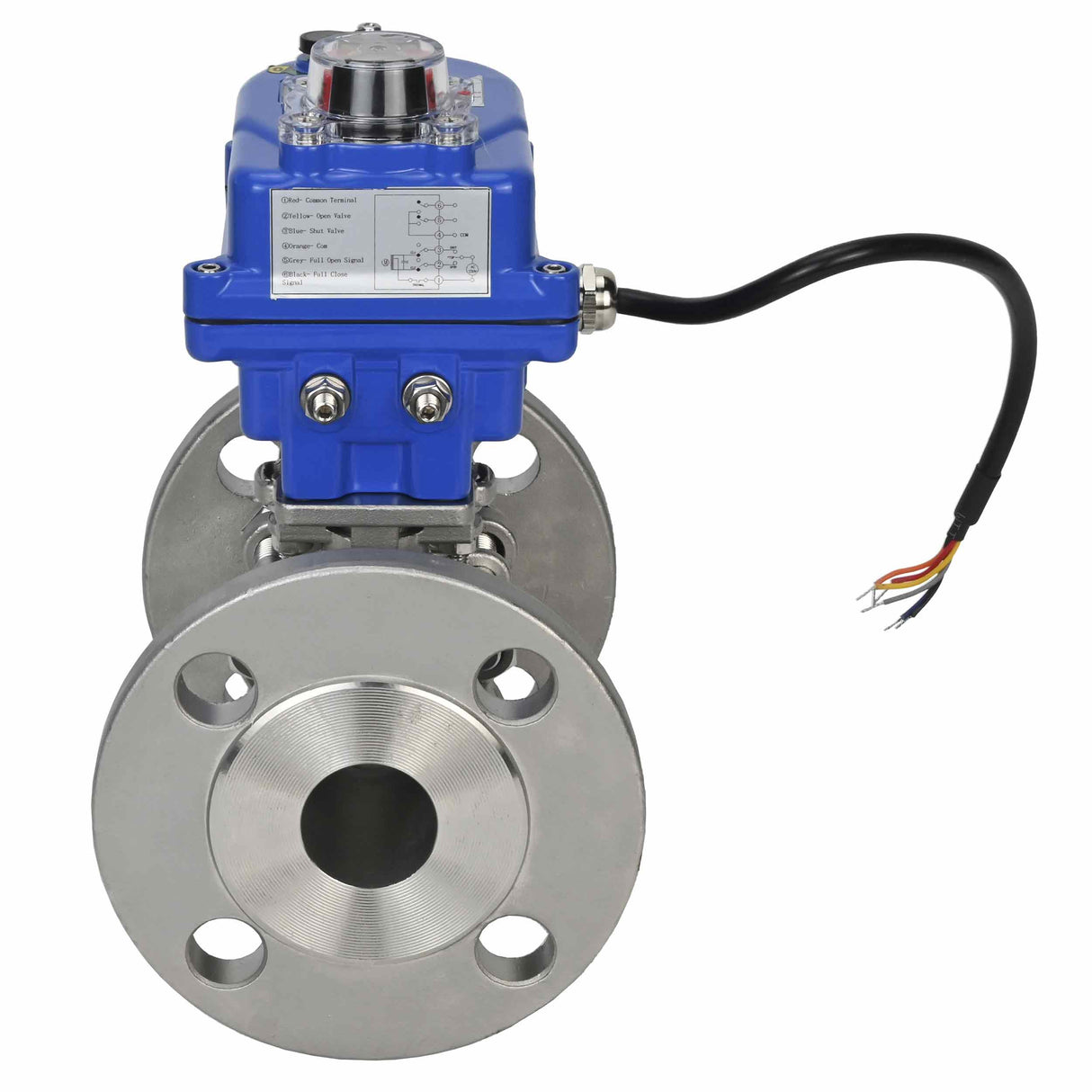 Stainless steel ball valve Elephant ksfpt-304-180-12v, body material - stainless steel AISI 304, ball material - stainless steel AISI 304, seal - PTFE, electric actuator operated