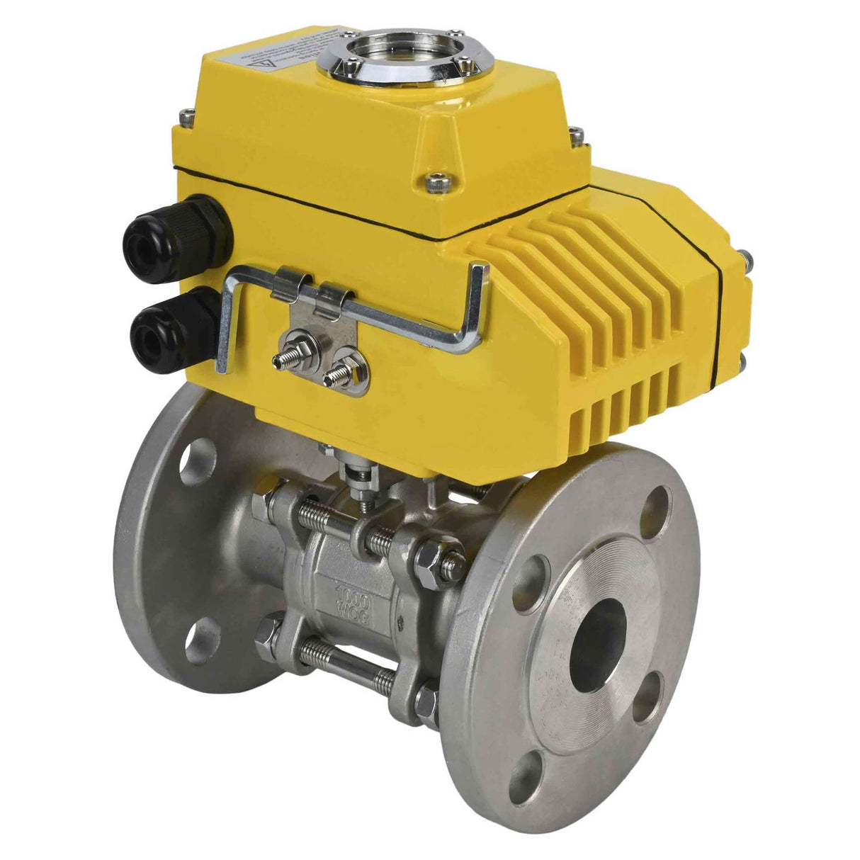 Stainless steel ball valve Elephant ksfpt-316-180-380v, body material - stainless steel AISI 316, ball material - stainless steel AISI 316, seal - PTFE, electric actuator operated