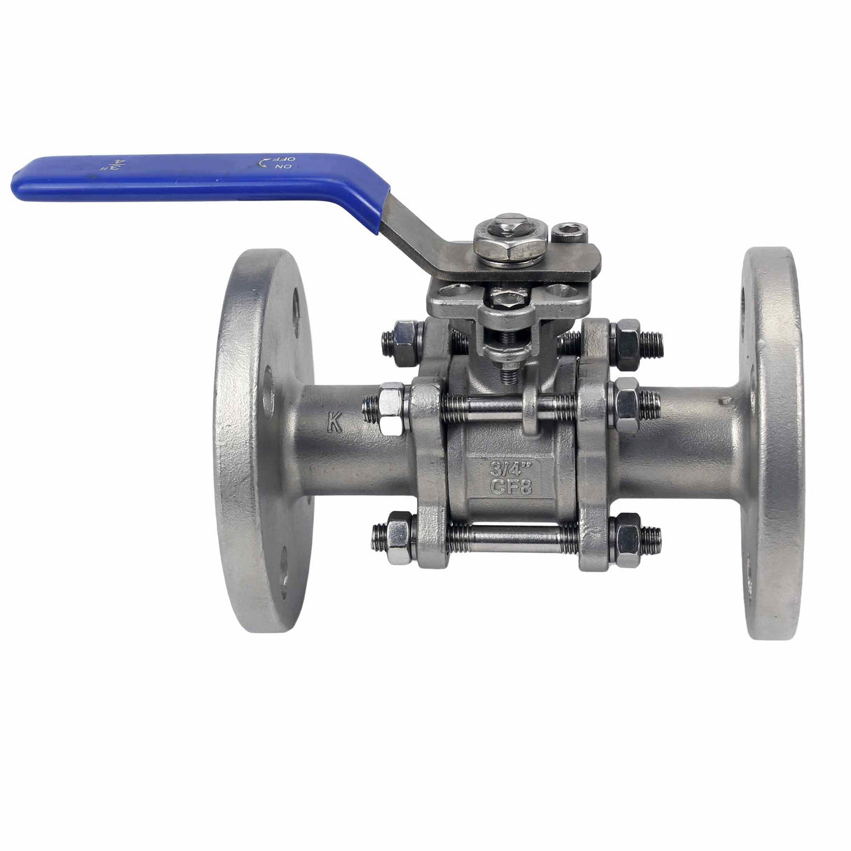 Stainless steel ball valve Elephant BV.F.Fp.T.ISO.316.180 40 bar, SS316, full port, flanged connection, with ISO 5211 mounting pad