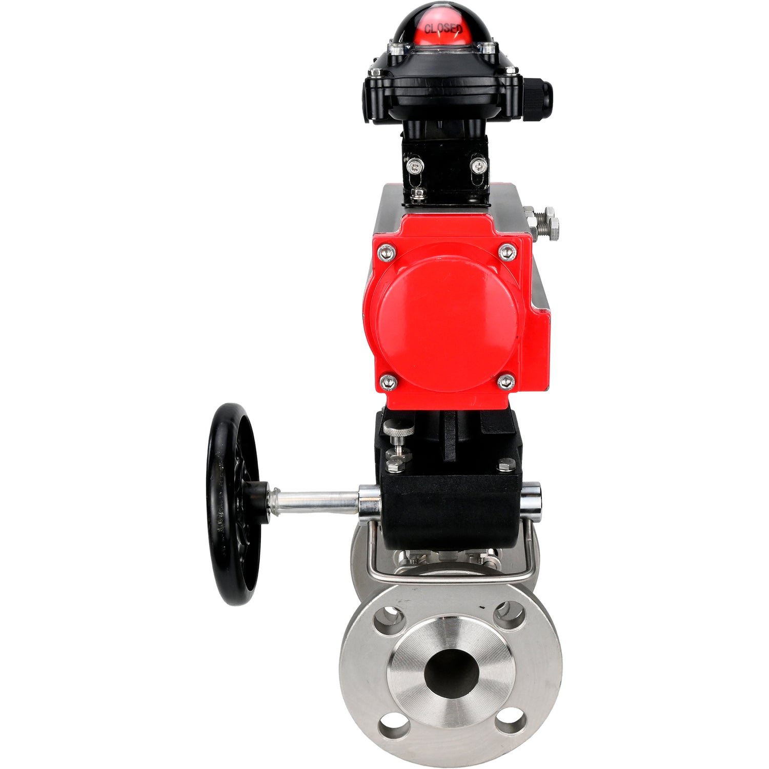 Stainless steel ball valve Elephant ksfpt-304-180-da-apl210n-hdm, body material - stainless steel AISI 304, ball material - stainless steel AISI 304, seal - PTFE, pneumatic actuator operated