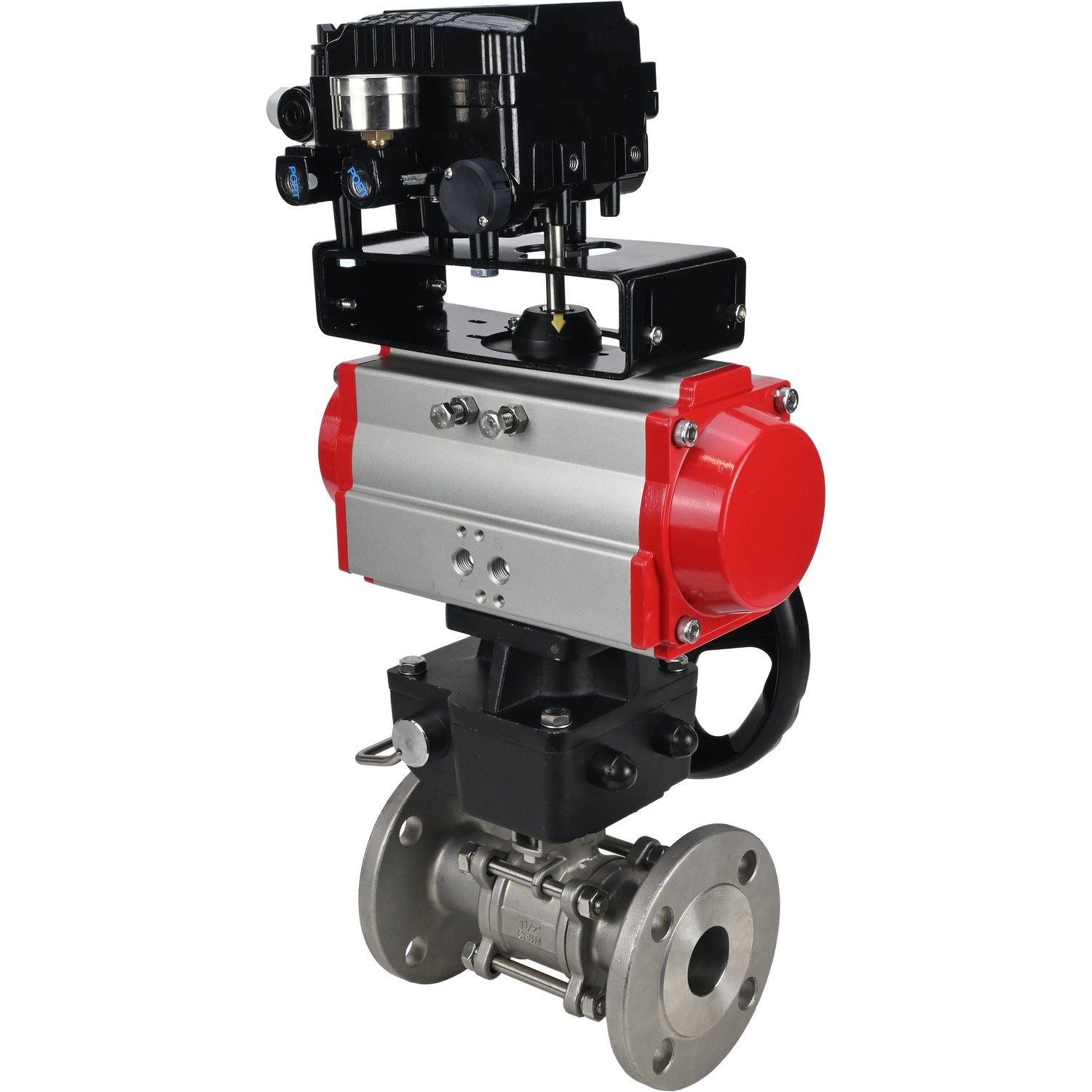 Stainless steel ball valve Elephant ksfpt-316-180-da-yt1000rsn-hdm, body material - stainless steel AISI 316, ball material - stainless steel AISI 316, seal - PTFE, pneumatic actuator operated