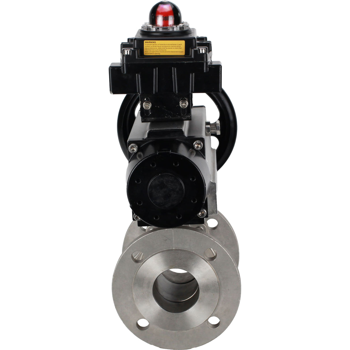 Ball valves Elephant BV3232P(2pc)-FP-F-ISO-H DN80-100 16 bar full bore flanged, body - stainless steel 316, seal - PTFE, with pneumatic actuator Elephant PA-DA-105-1 and LSU APL-410N EX