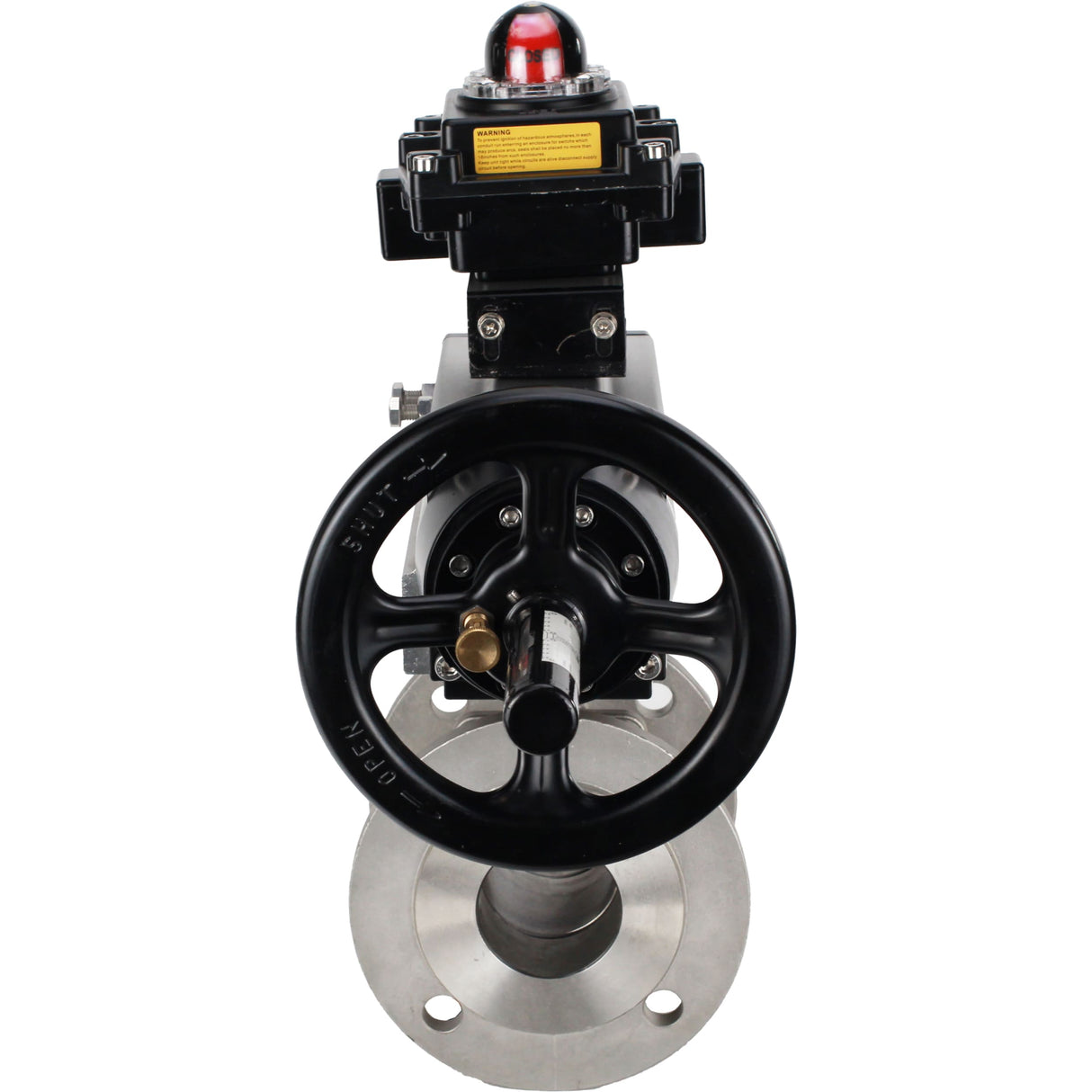 Ball valves Elephant BV3232P(2pc)-FP-F-ISO-H DN80-100 16 bar full bore flanged, body - stainless steel 316, seal - PTFE, with pneumatic actuator Elephant PA-DA-105-1 and LSU APL-410N EX