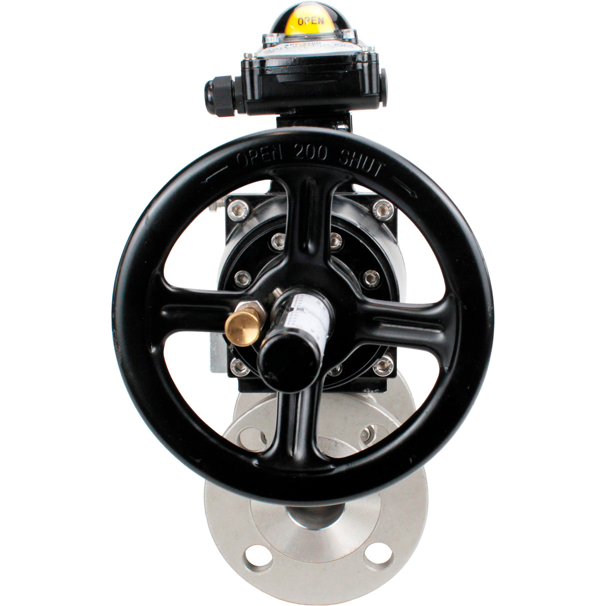 Ball valves Elephant BV3131P(3pc)-FP-F-ISO-H DN65-80 16 bar three-piece full bore flanged, body - stainless steel SS304, seal - PTFE, with pneumatic actuator Elephant PA-DA and LSU APL-210N