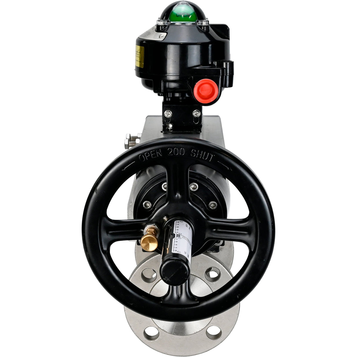 Ball valves Elephant BV3232P(3pc)-FP-F-ISO-H DN65-80 16 bar three-piece full bore flanged, body - stainless steel SS304, seal - PTFE, with pneumatic actuator Elephant PA-DA and LSU APL-510N EX