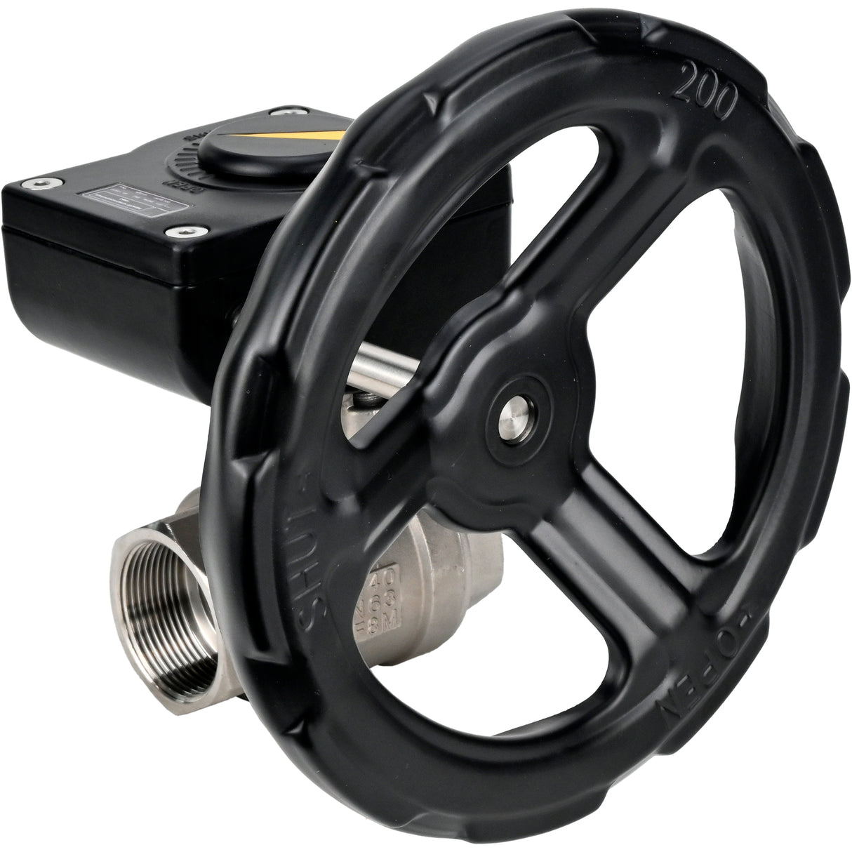 Stainless steel ball valve Elephant kshmp316-elephant-ham, body material - stainless steel AISI 316, ball material - stainless steel AISI 316, seal - PTFE, gear operated