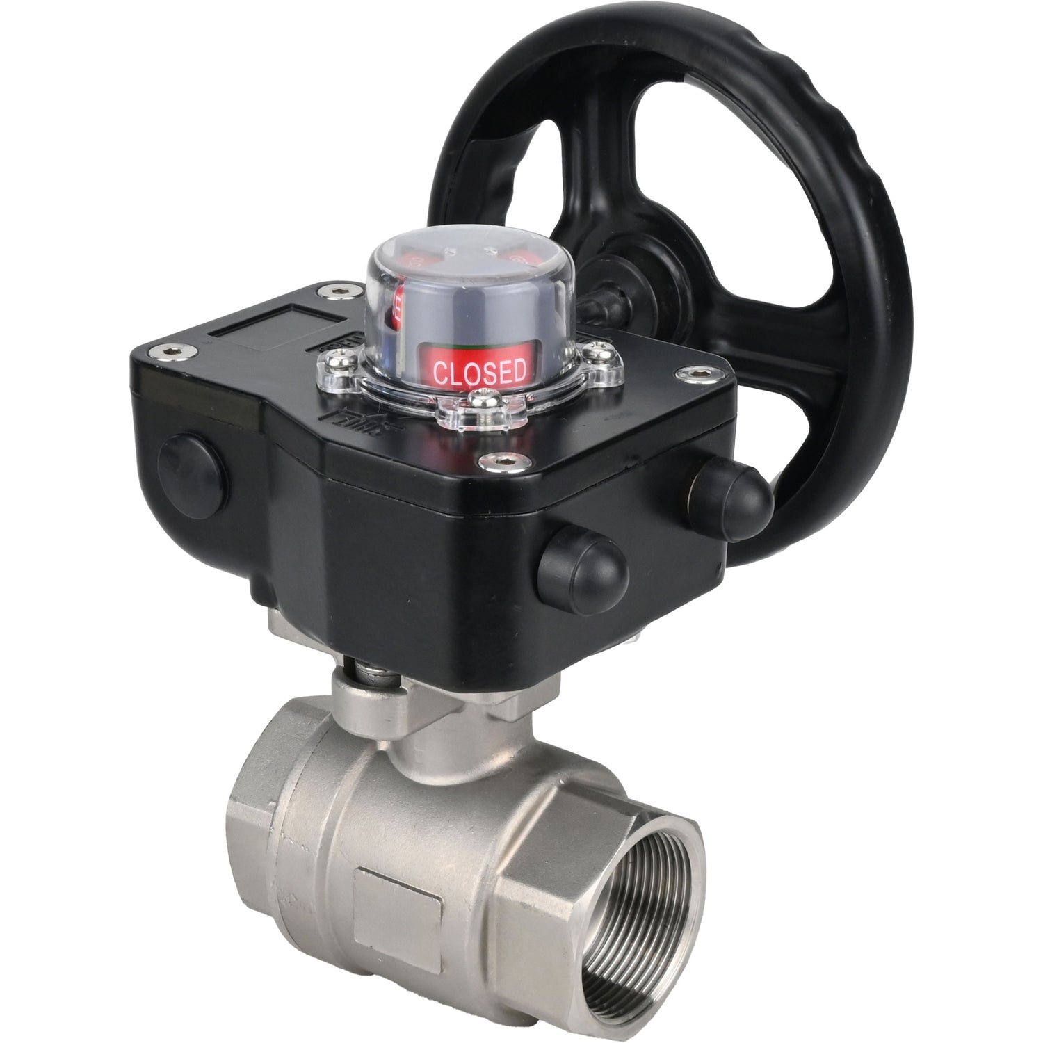 Stainless steel ball valve Elephant kshmp316-elephant-hgb, body material - stainless steel AISI 316, ball material - stainless steel AISI 316, seal - PTFE, gear operated