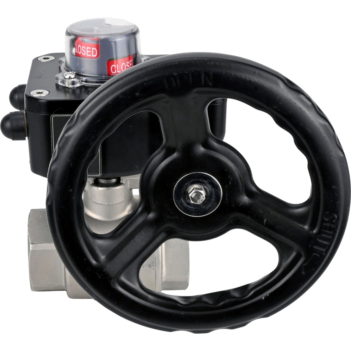 Stainless steel ball valve Elephant kshmp316-elephant-hgb, body material - stainless steel AISI 316, ball material - stainless steel AISI 316, seal - PTFE, gear operated