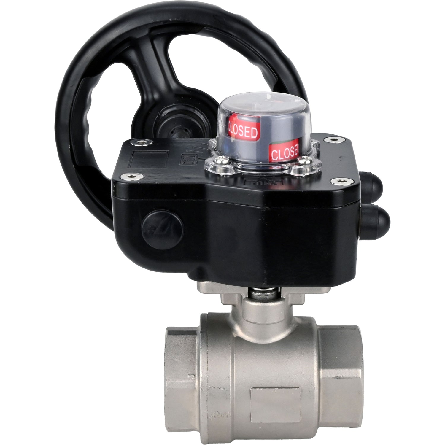 Stainless steel ball valve Elephant kshmp316-elephant-hgb, body material - stainless steel AISI 316, ball material - stainless steel AISI 316, seal - PTFE, gear operated