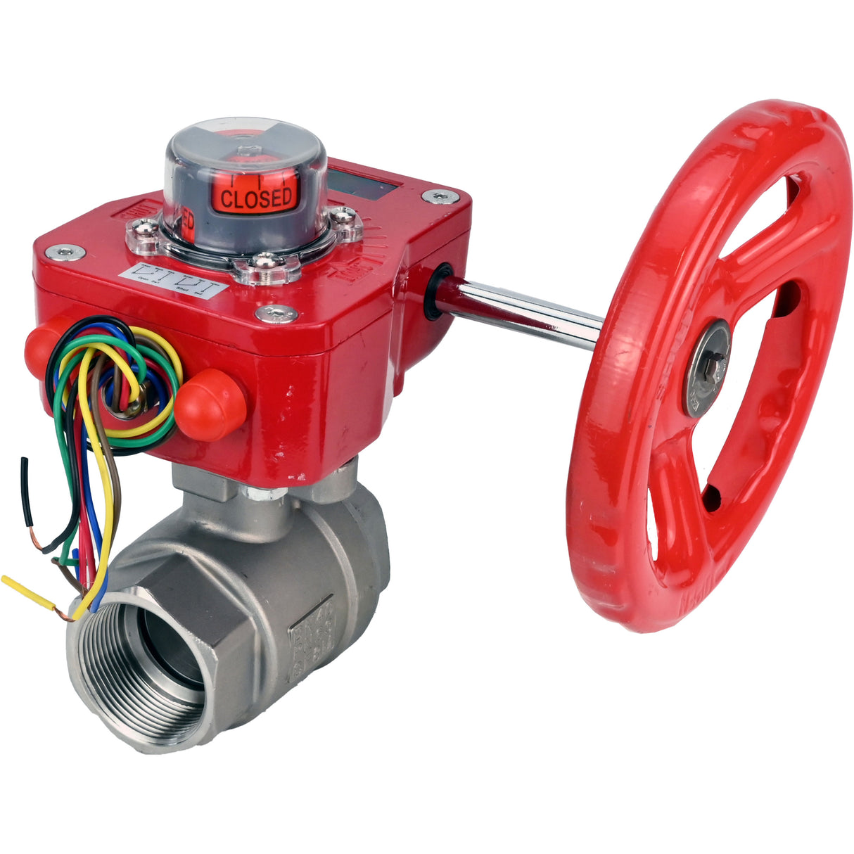 Stainless steel ball valve Elephant kshmp316-elephant-hgbf, body material - stainless steel AISI 316, ball material - stainless steel AISI 316, seal - PTFE, gear operated