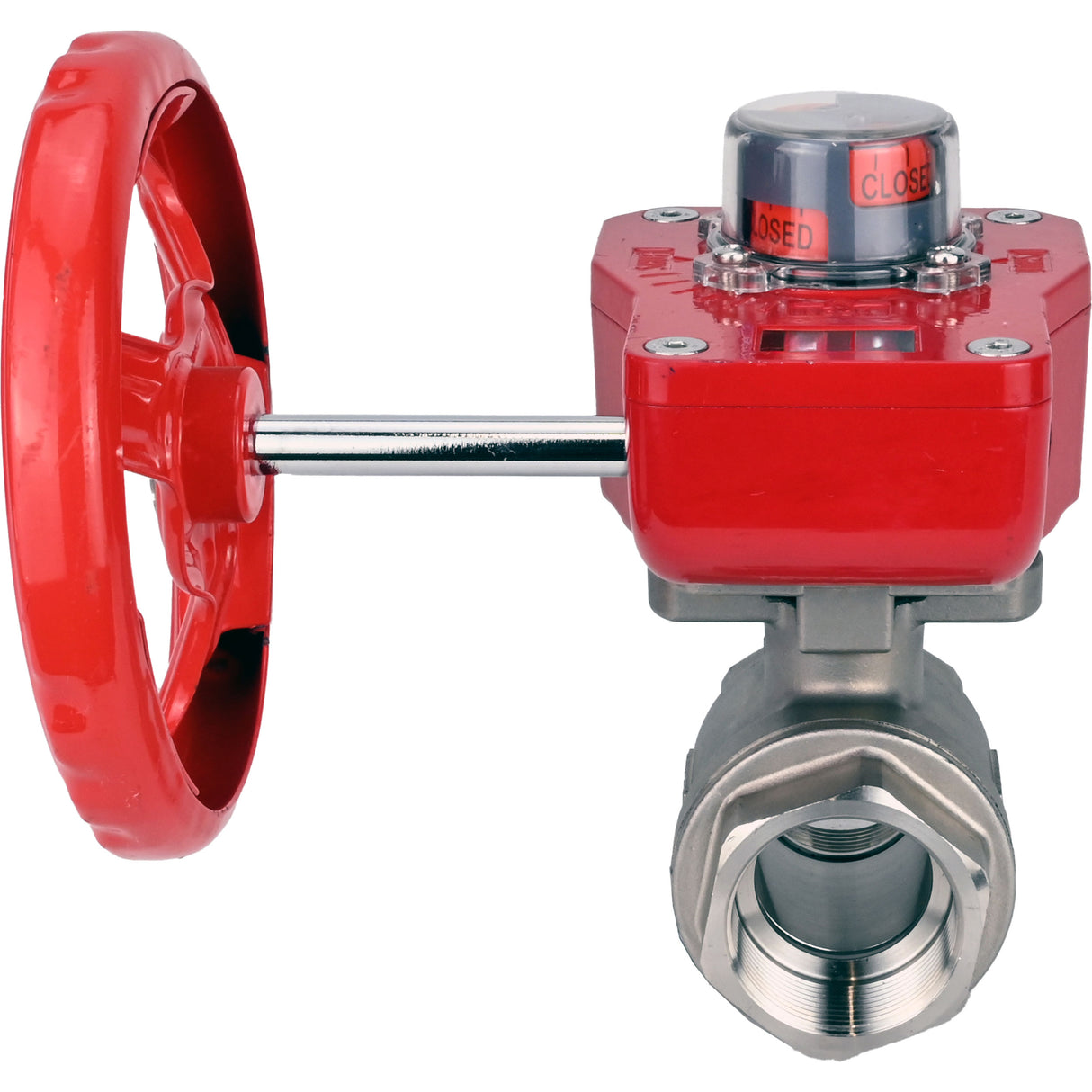 Stainless steel ball valve Elephant kshmp316-elephant-hgbf, body material - stainless steel AISI 316, ball material - stainless steel AISI 316, seal - PTFE, gear operated