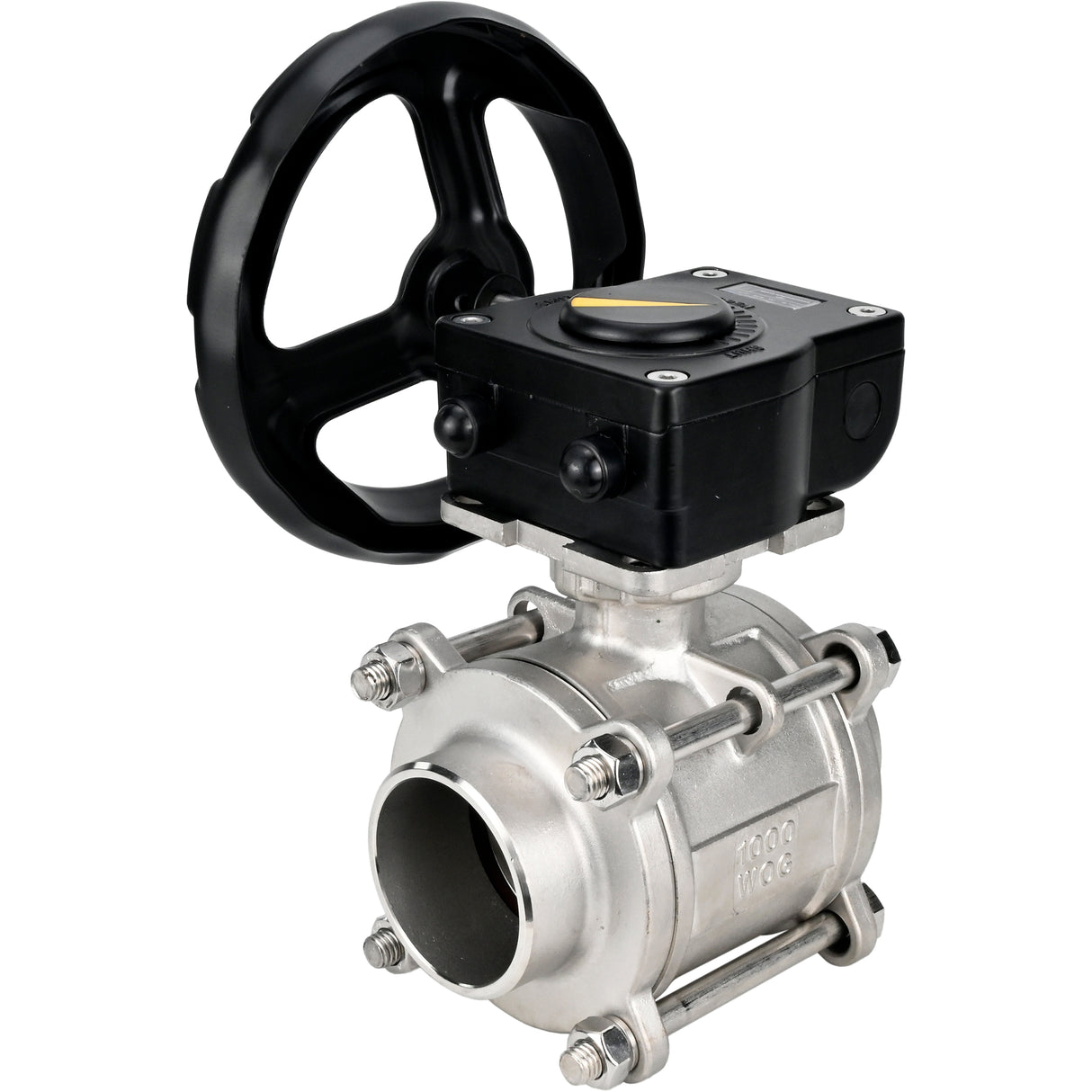 Stainless steel ball valve Elephant kshpp-316200-iso_ham, body material - stainless steel AISI 316, ball material - stainless steel AISI 316, seal - PTFE, handle operated