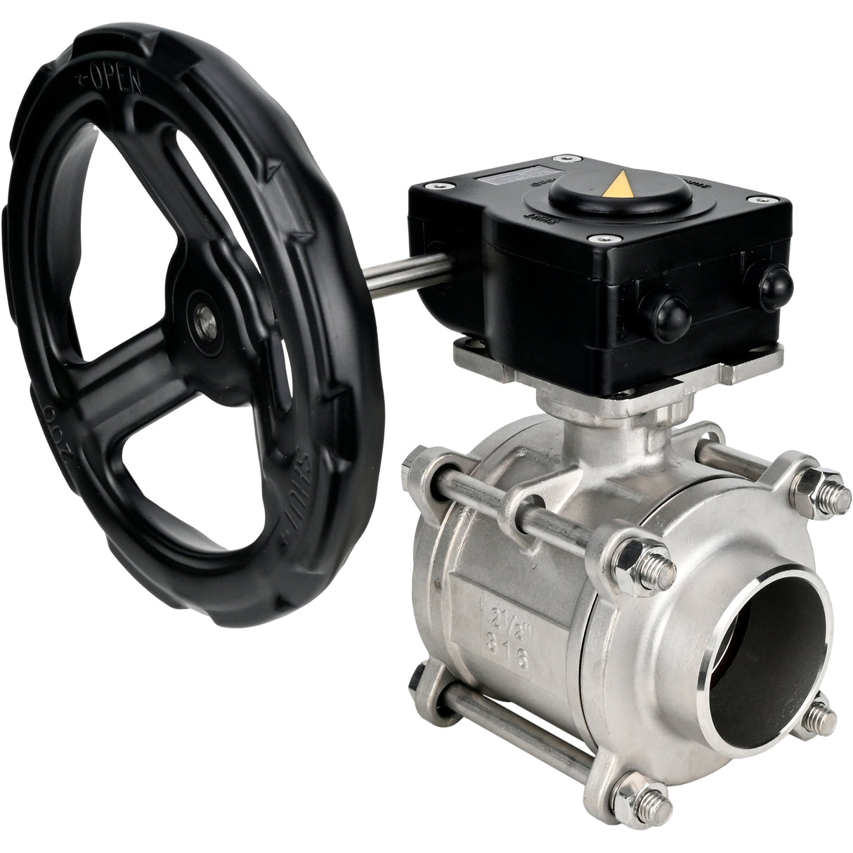 Stainless steel ball valve Elephant kshpp-316200-iso_ham, body material - stainless steel AISI 316, ball material - stainless steel AISI 316, seal - PTFE, handle operated