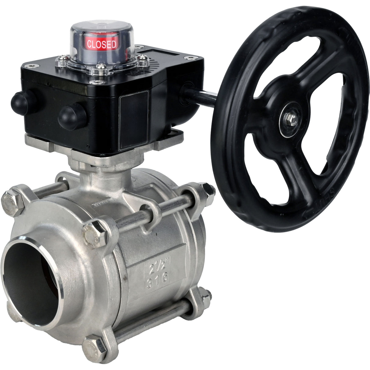 Stainless steel ball valve Elephant kshpp-316200-iso_hgb, body material - stainless steel AISI 316, ball material - stainless steel AISI 316, seal - PTFE, handle operated