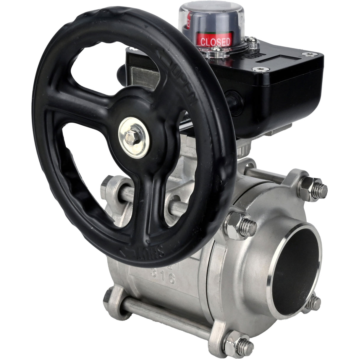 Stainless steel ball valve Elephant kshpp-316200-iso_hgb, body material - stainless steel AISI 316, ball material - stainless steel AISI 316, seal - PTFE, handle operated