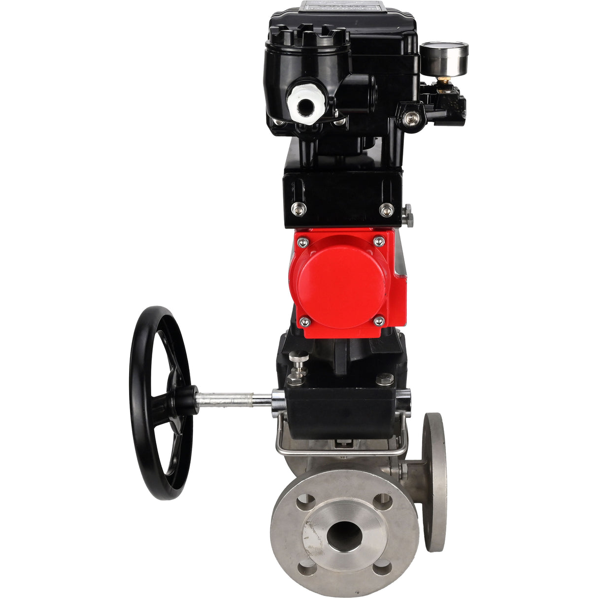 Ball valves Elephant BV3232P(4pc)-FP-3WL-F-ISO-H 16 bar full bore, flanged, body - stainless steel SS316, ISO flange F03/F04-F10/F12, square 9x9-19x19, with Mon/actuator PA-DA, pneumatic positioner YT-1000RSN with feedback and Doubler MON3-700-T38-