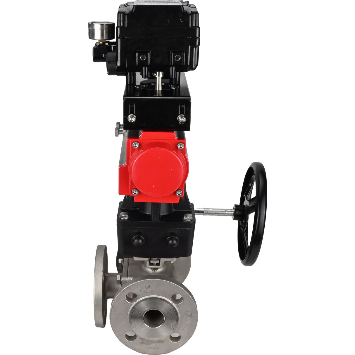 Ball valves Elephant BV3232P(4pc)-FP-3WL-F-ISO-H 16 bar full bore, flanged, body - stainless steel SS316, ISO flange F03/F04-F10/F12, square 9x9-19x19, with Mon/actuator PA-DA, pneumatic positioner YT-1000RSN with feedback and Doubler MON3-700-T38-
