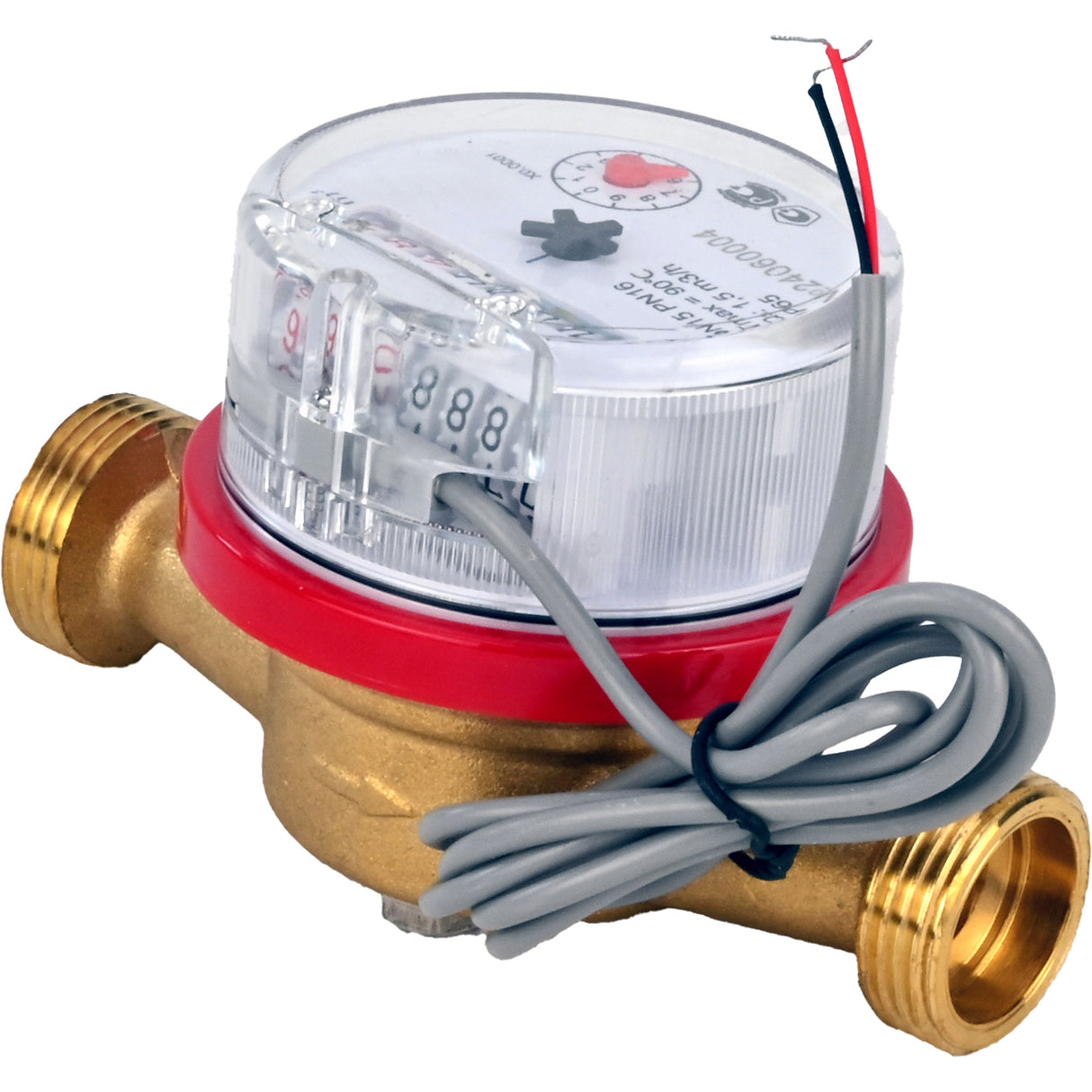Water meters Elephant MKU1i universal, impeller, with pulse output, single-jet, brass, threaded