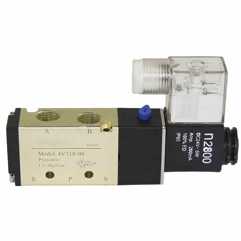 Pneumatic distributor Elephant 4v210-08 KUOIN, body material - anodized aluminum