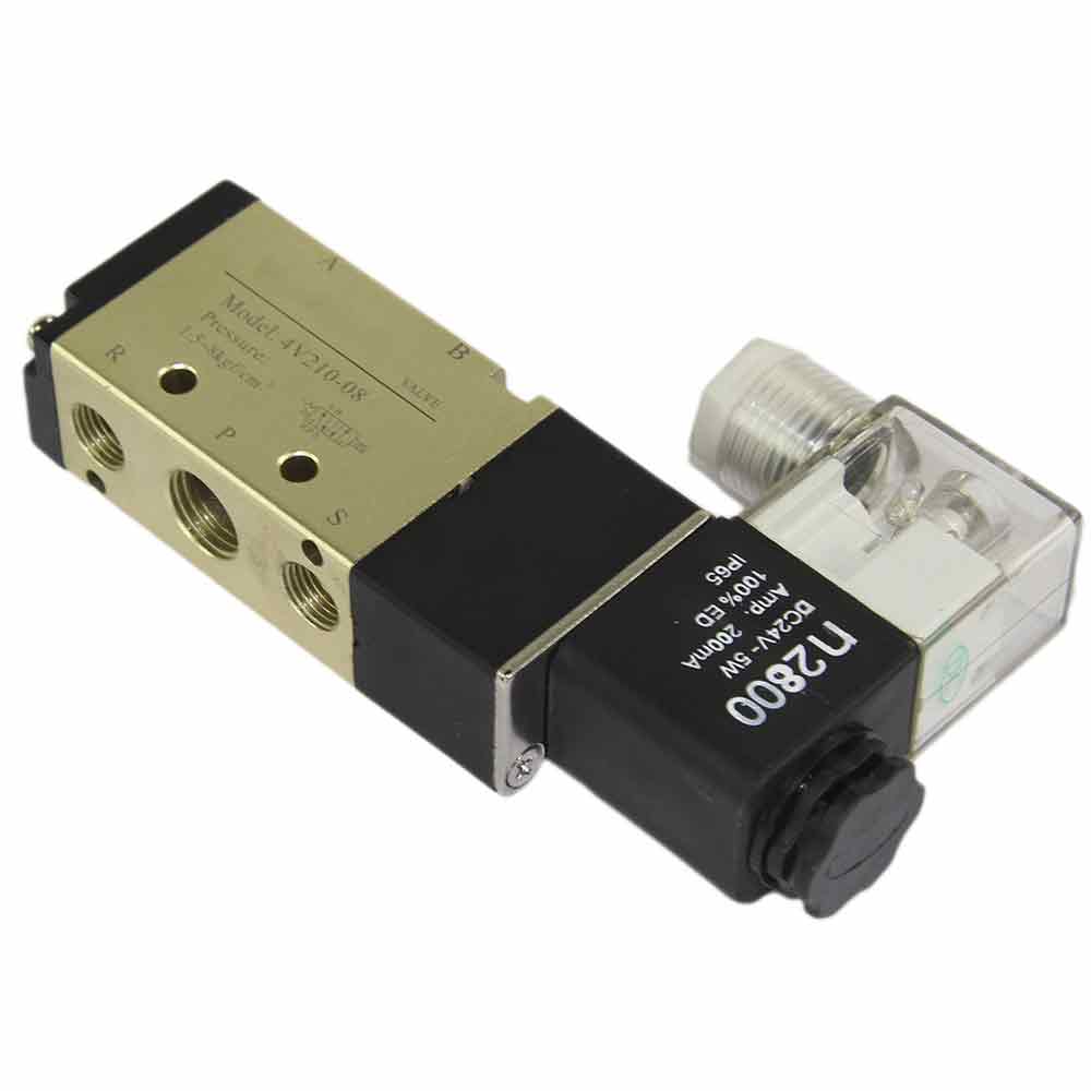 Pneumatic distributor Elephant 4v210-08 KUOIN, body material - anodized aluminum