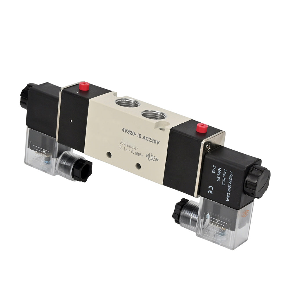 Pneumatic distributor Elephant 4V320-8/10 NAMUR AC220V, connection 1/4"-3/8", with double-sided electromagnetic control