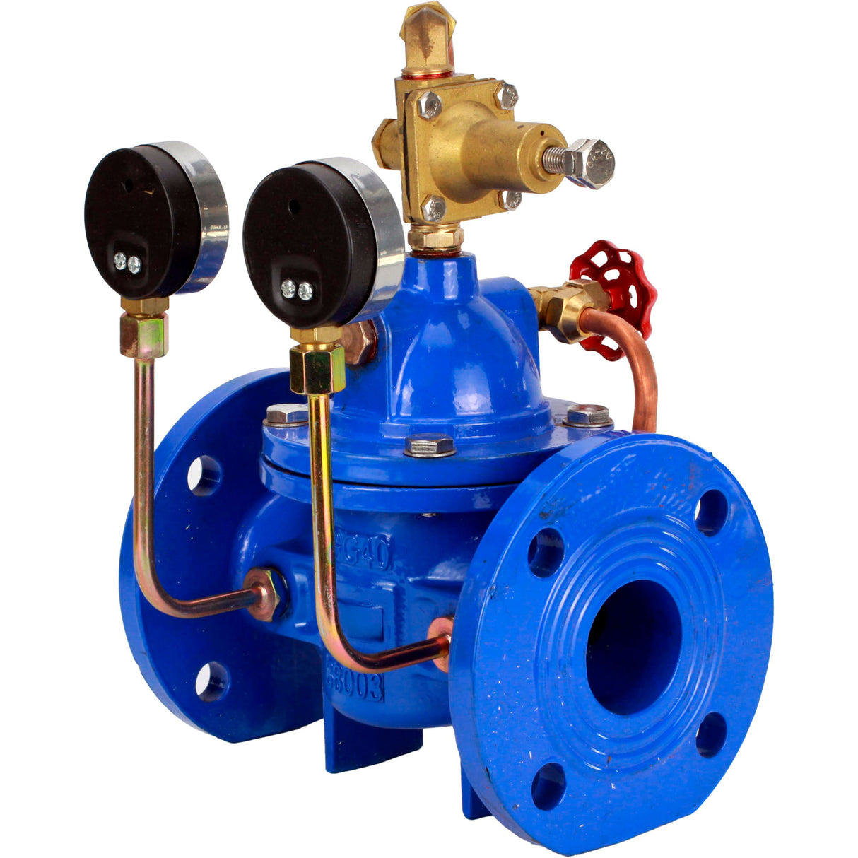 After-self regulators with pilot control Elephant PVA1-1313RR-F, diaphragm regulators, body - cast iron GGG40, disk - cast iron GGG40, seal - reinforced natural rubber, flanged connection