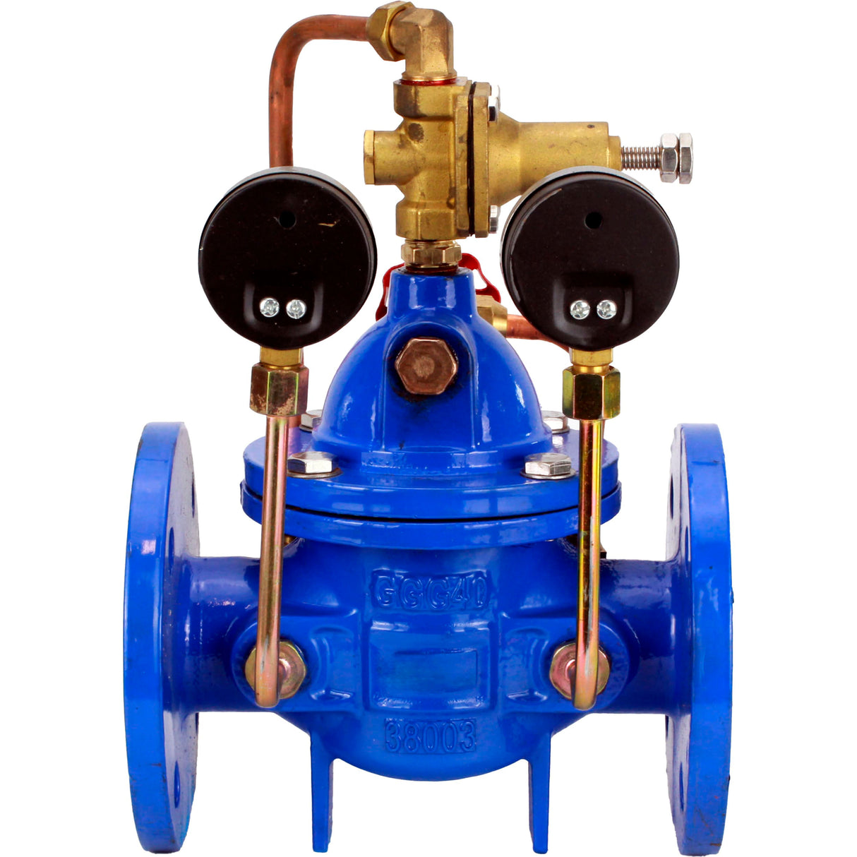 After-self regulators with pilot control Elephant PVA1-1313RR-F, diaphragm regulators, body - cast iron GGG40, disk - cast iron GGG40, seal - reinforced natural rubber, flanged connection