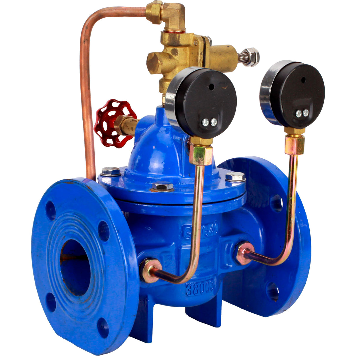 After-self regulators with pilot control Elephant PVA1-1313RR-F, diaphragm regulators, body - cast iron GGG40, disk - cast iron GGG40, seal - reinforced natural rubber, flanged connection