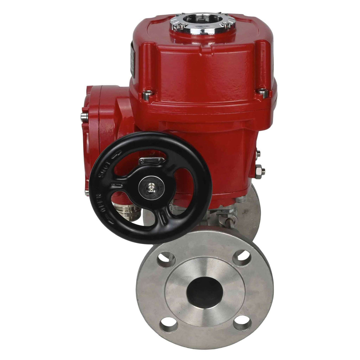 Stainless steel ball valve Elephant BVFPT,304,180 three-part, body material - stainless steel SS304, seal - PTFE, flanged, full port, quarter-turn electric actuator Elephant QT-W (M) EX 380 V