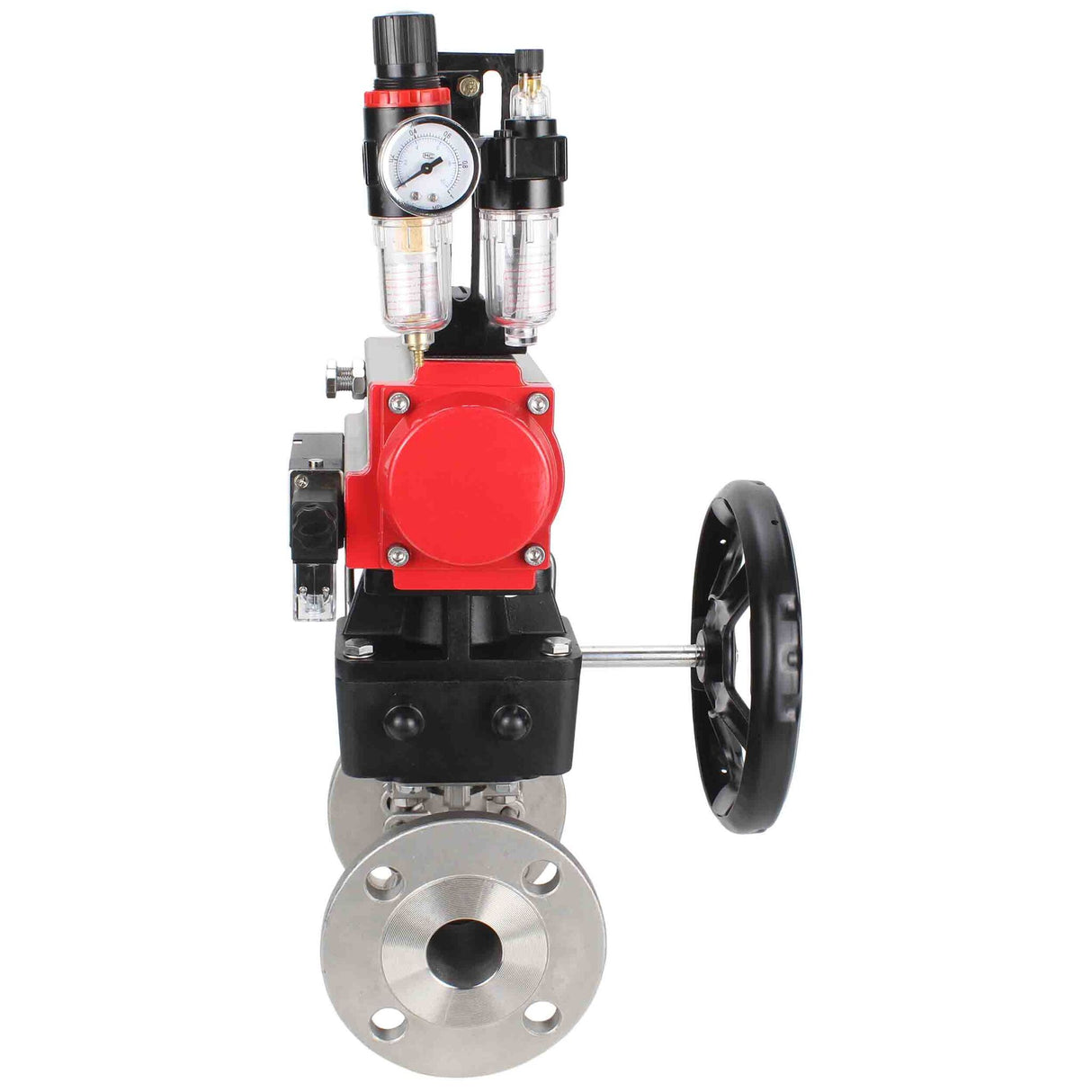 Stainless steel ball valve Elephant ksfpt-304-180-da-4m310-110/220v-hdm-afc2000, body material - stainless steel AISI 304, ball material - stainless steel AISI 304, seal - PTFE, pneumatic actuator operated