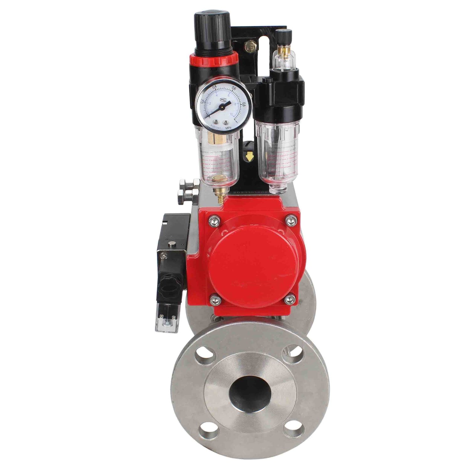 Stainless steel ball valve Elephant ksfpt-316-180-sa-4m310-24v-afc2000, body material - stainless steel AISI 316, ball material - stainless steel AISI 316, seal - PTFE, pneumatic actuator operated