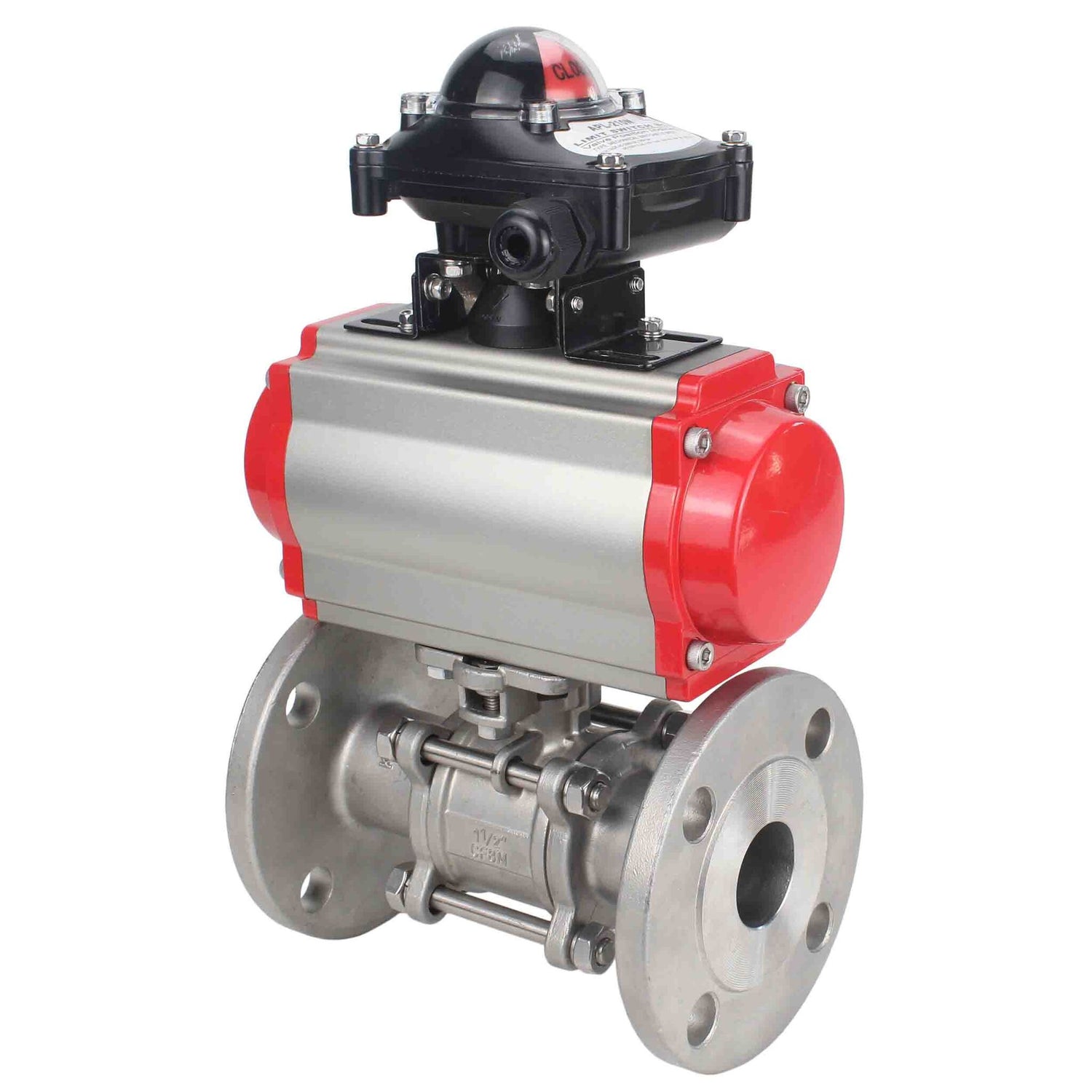 Stainless steel ball valve Elephant ksfpt-304-180-da-4m310-24v-apl210n, body material - stainless steel AISI 304, ball material - stainless steel AISI 304, seal - PTFE, pneumatic actuator operated