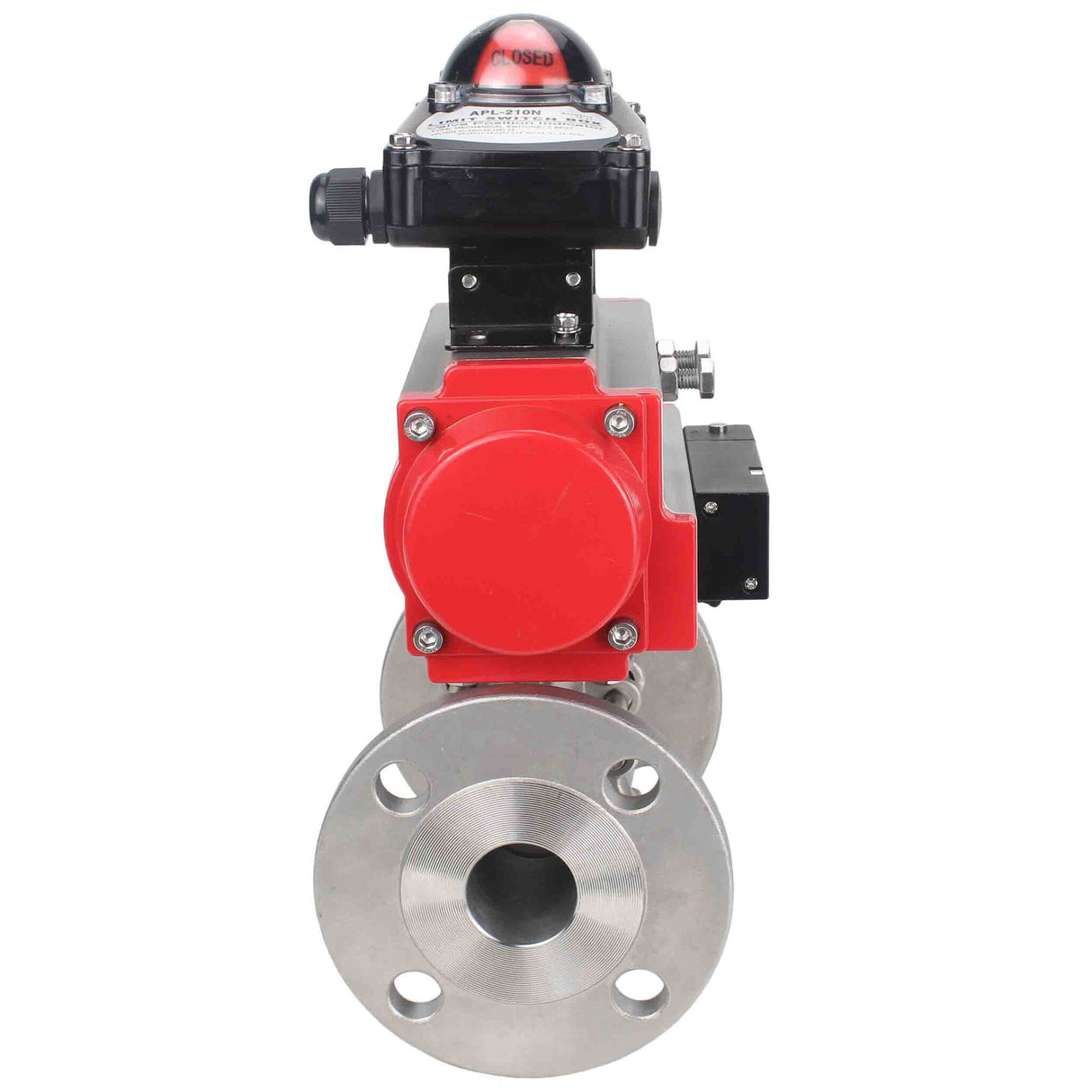 Stainless steel ball valve Elephant ksfpt-304-180-da-4m310-24v-apl210n, body material - stainless steel AISI 304, ball material - stainless steel AISI 304, seal - PTFE, pneumatic actuator operated