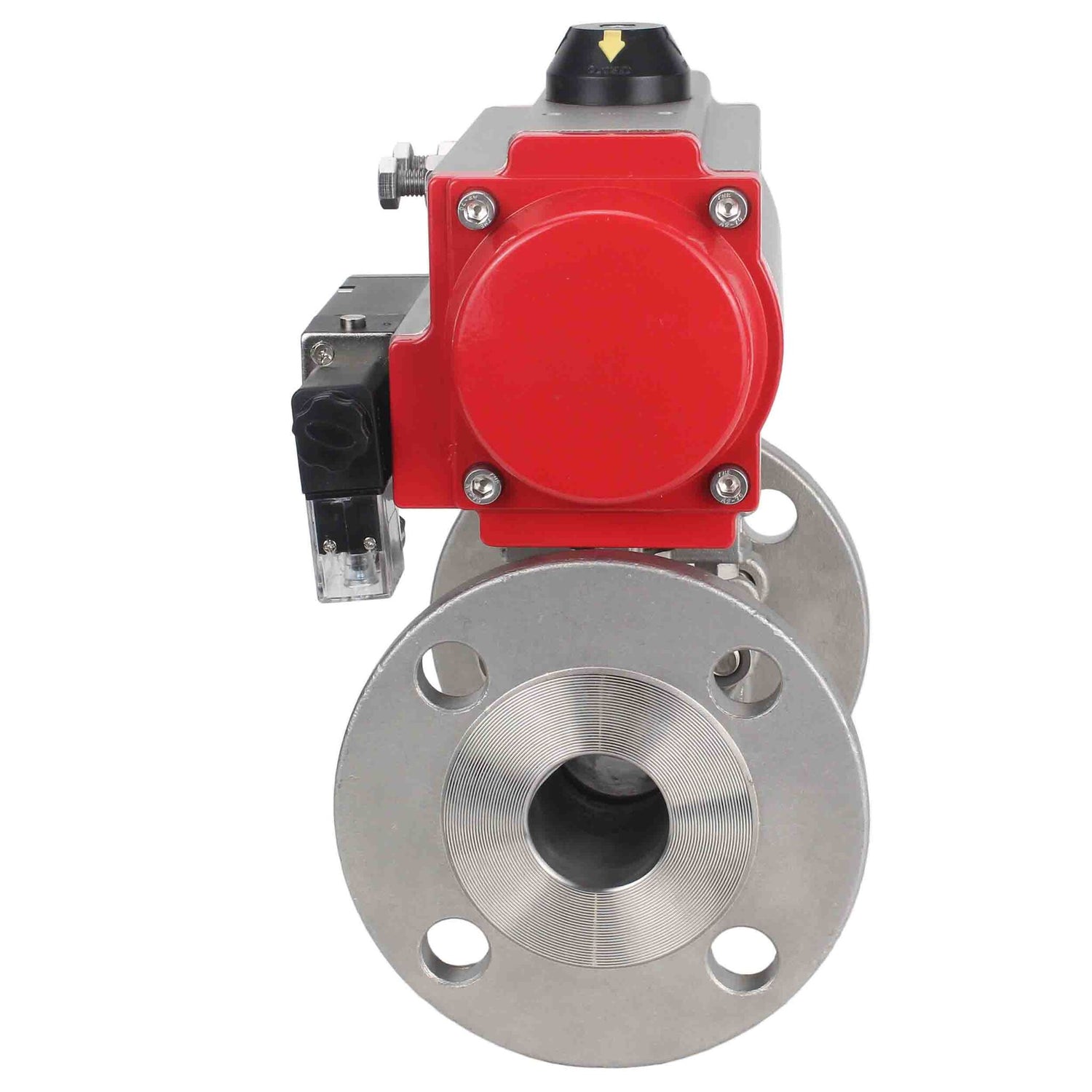 Stainless steel ball valve Elephant ksfpt-304-180-da-4m310-24v, body material - stainless steel AISI 304, ball material - stainless steel AISI 304, seal - PTFE, pneumatic actuator operated