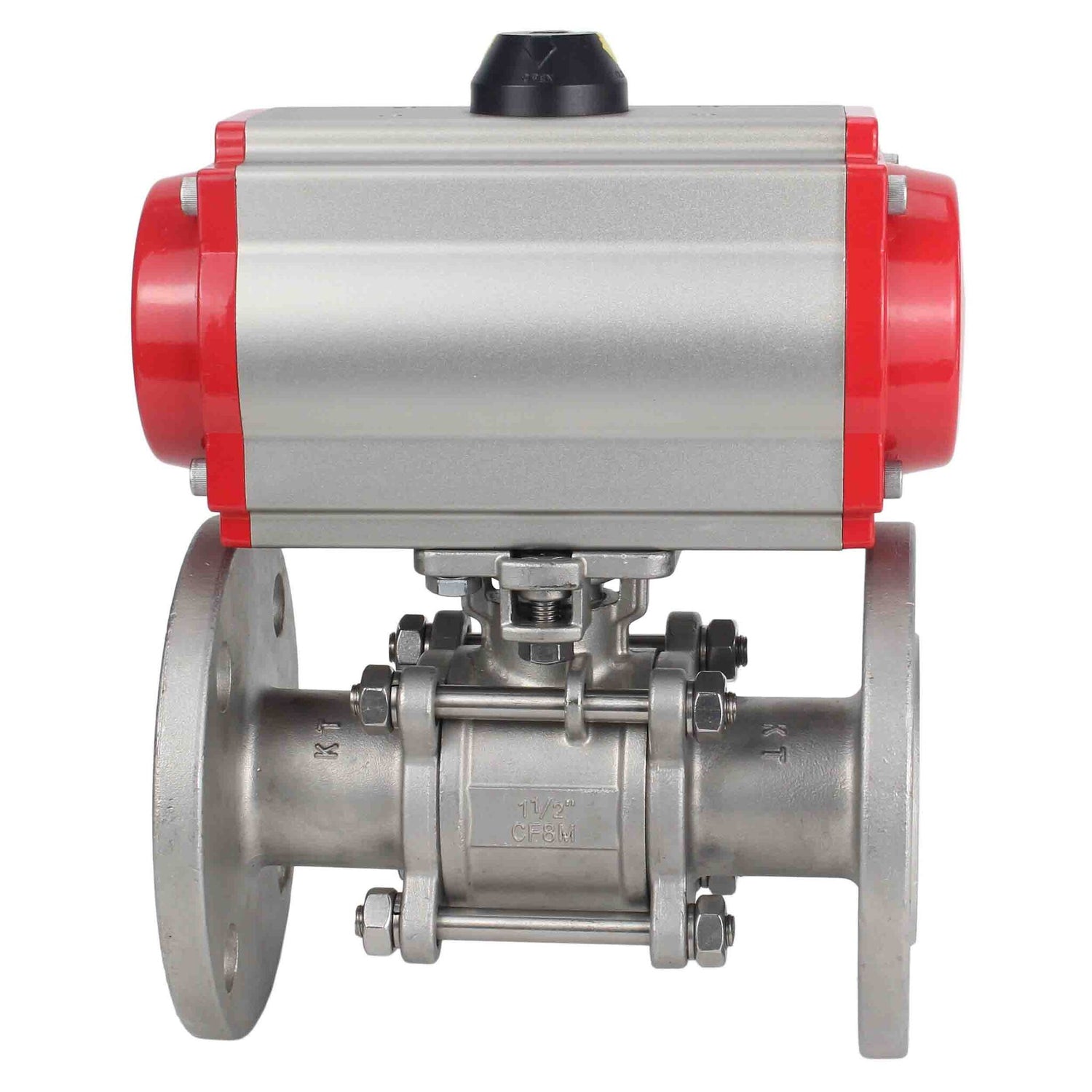 Stainless steel ball valve Elephant ksfpt-316-180-da-4m310-24v, body material - stainless steel AISI 316, ball material - stainless steel AISI 316, seal - PTFE, pneumatic actuator operated