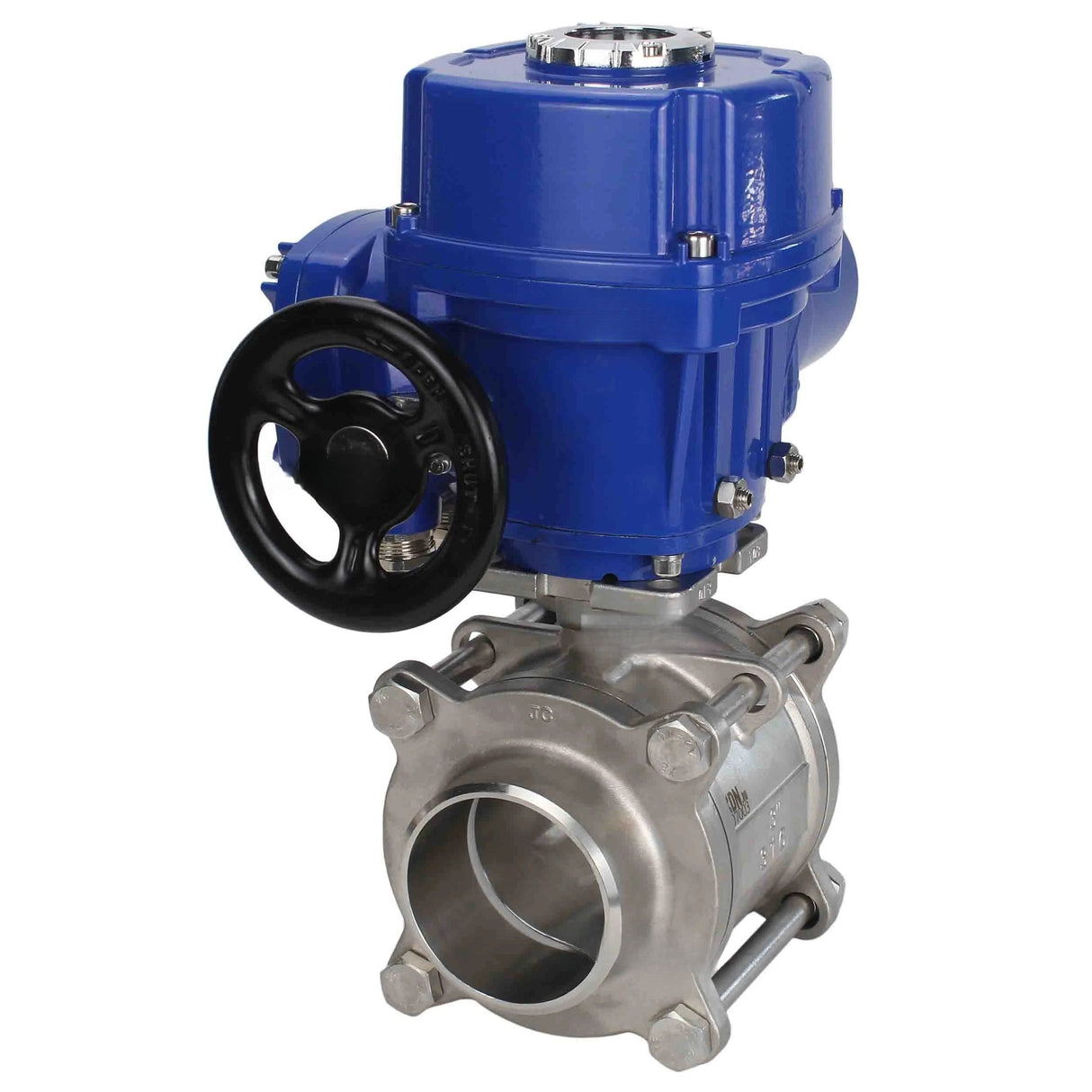 Ball valves Elephant BV3232P(3pc)-FP-W-ISO-H DN10-100 63/25 bar SS316 Full bore weld-in, stainless steel body with 1/4-turn electric actuator Elephant QT-N-M-O2-380VAC-U1